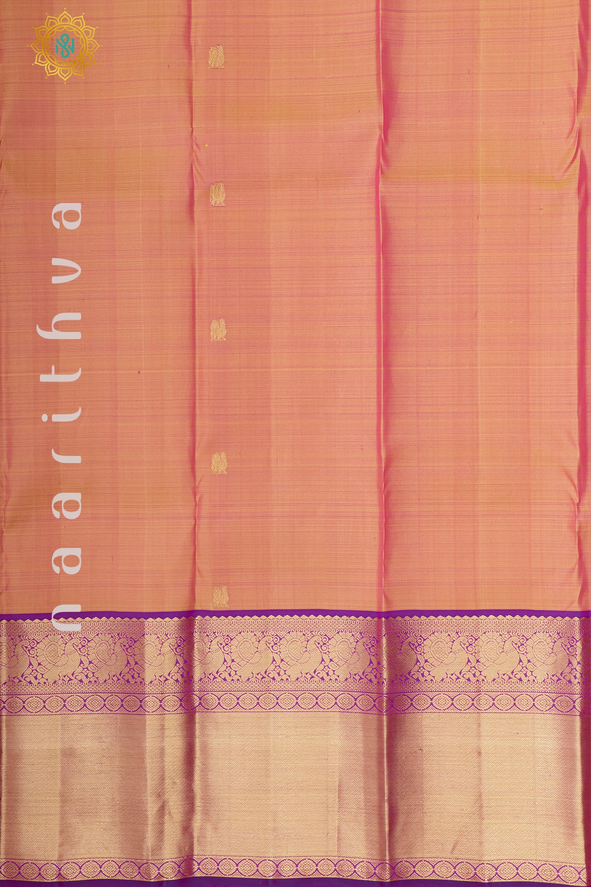 DUAL SHADE OF ORANGE WITH MAGENTA - PURE KANJIVARAM SILK