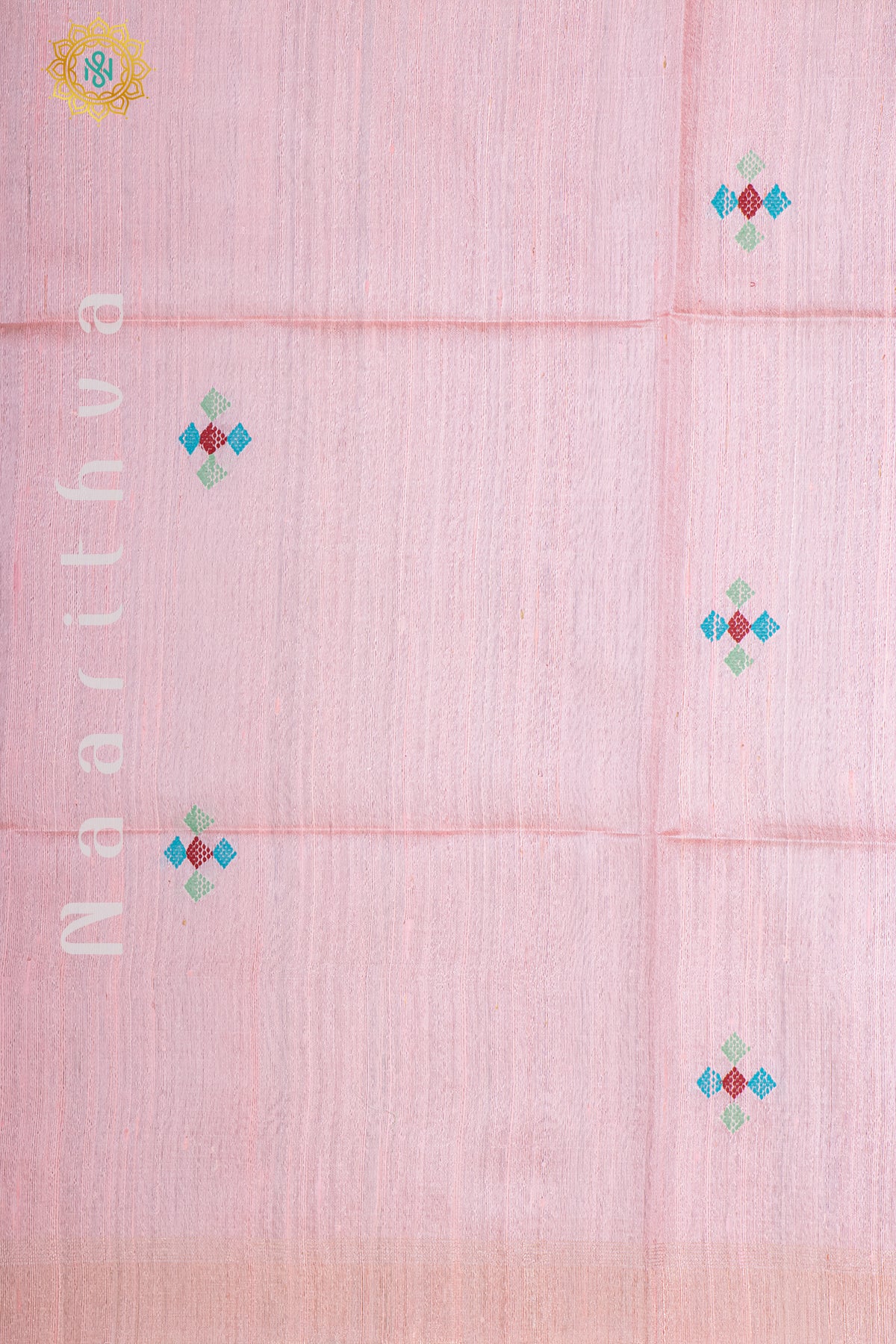 PINK WITH PISTA GREEN - PURE DUPION SILK