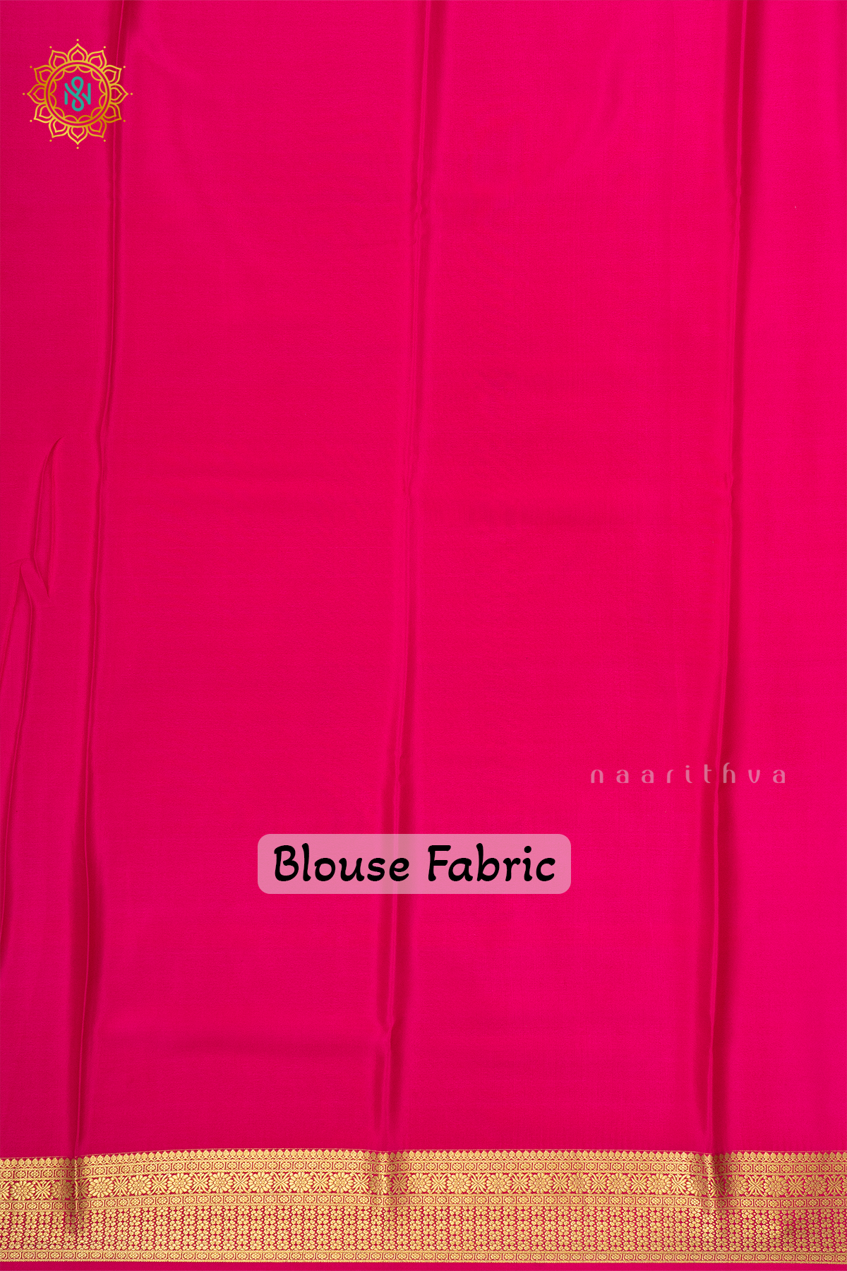 WHITE WITH PINK & GREEN - PURE MYSORE CREPE SILK