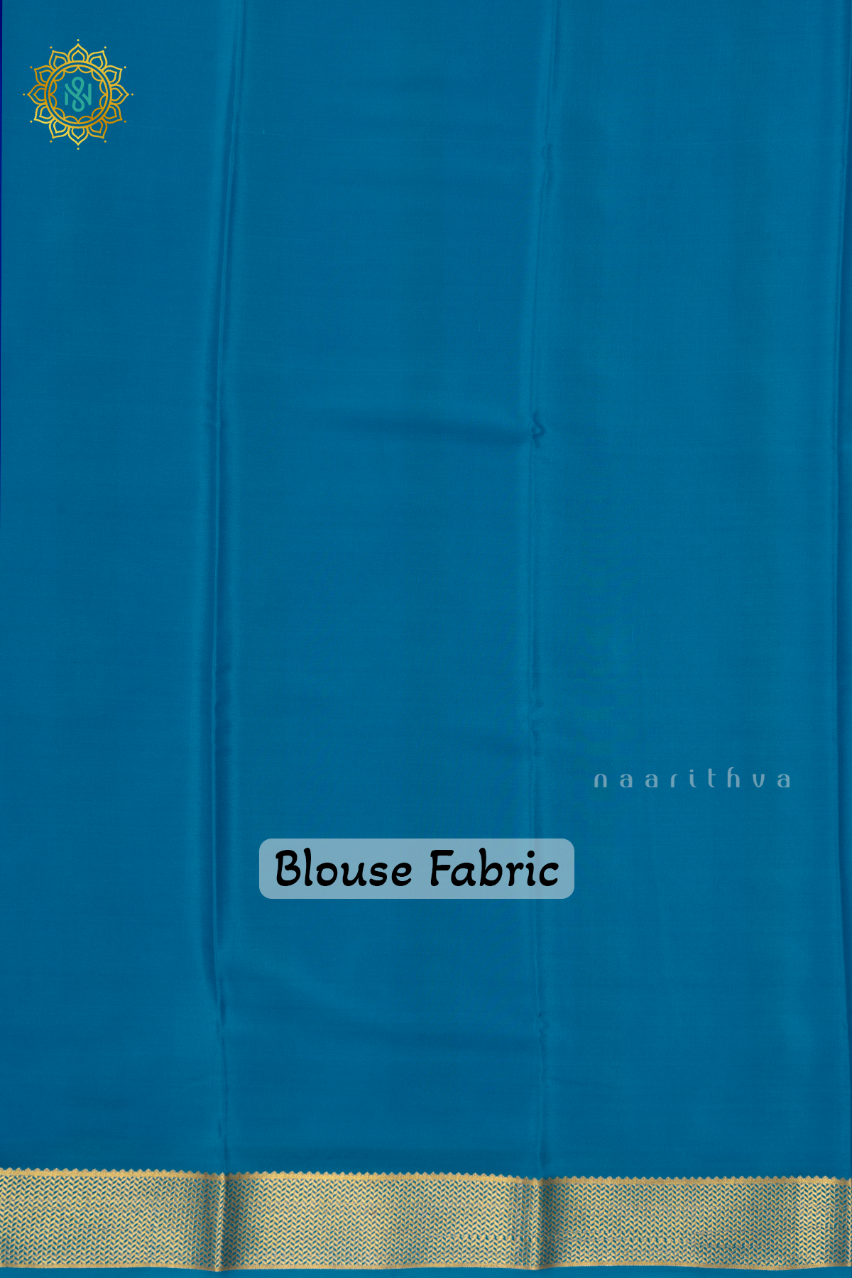 ROYAL BLUE WITH SKY BLUE - PURE MYSORE CREPE SILK
