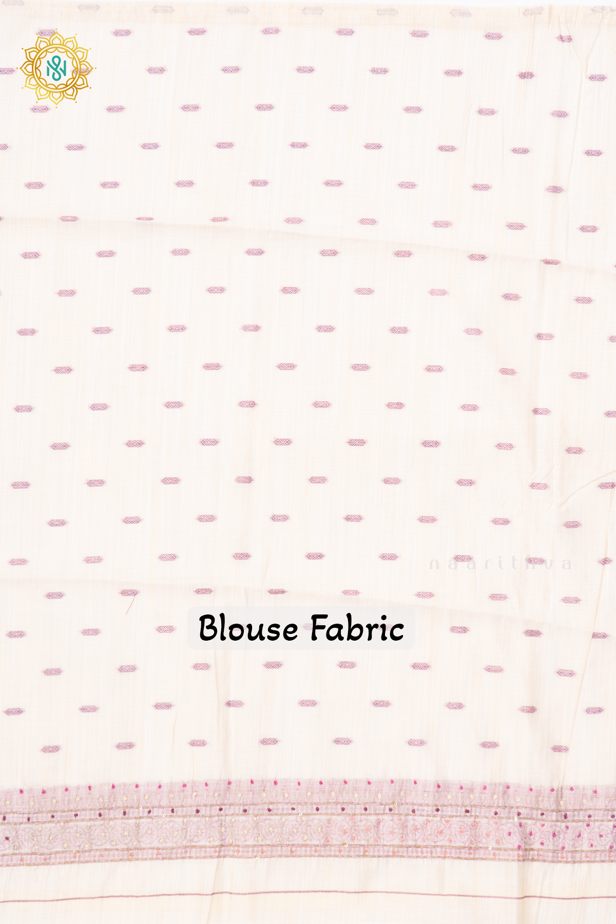 WHITE WITH LAVENDER - MOONGA COTTON