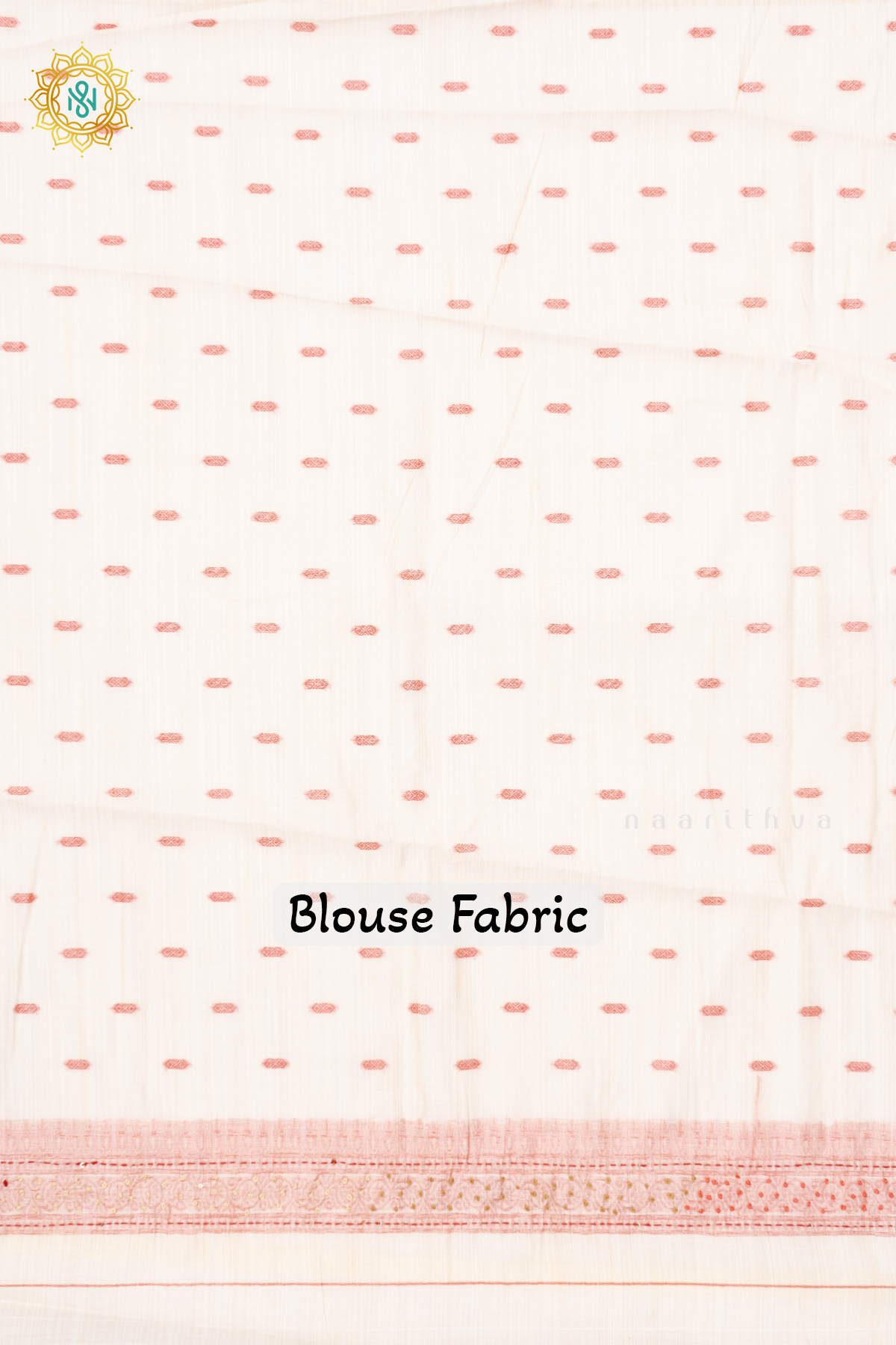 WHITE WITH RED - MOONGA COTTON