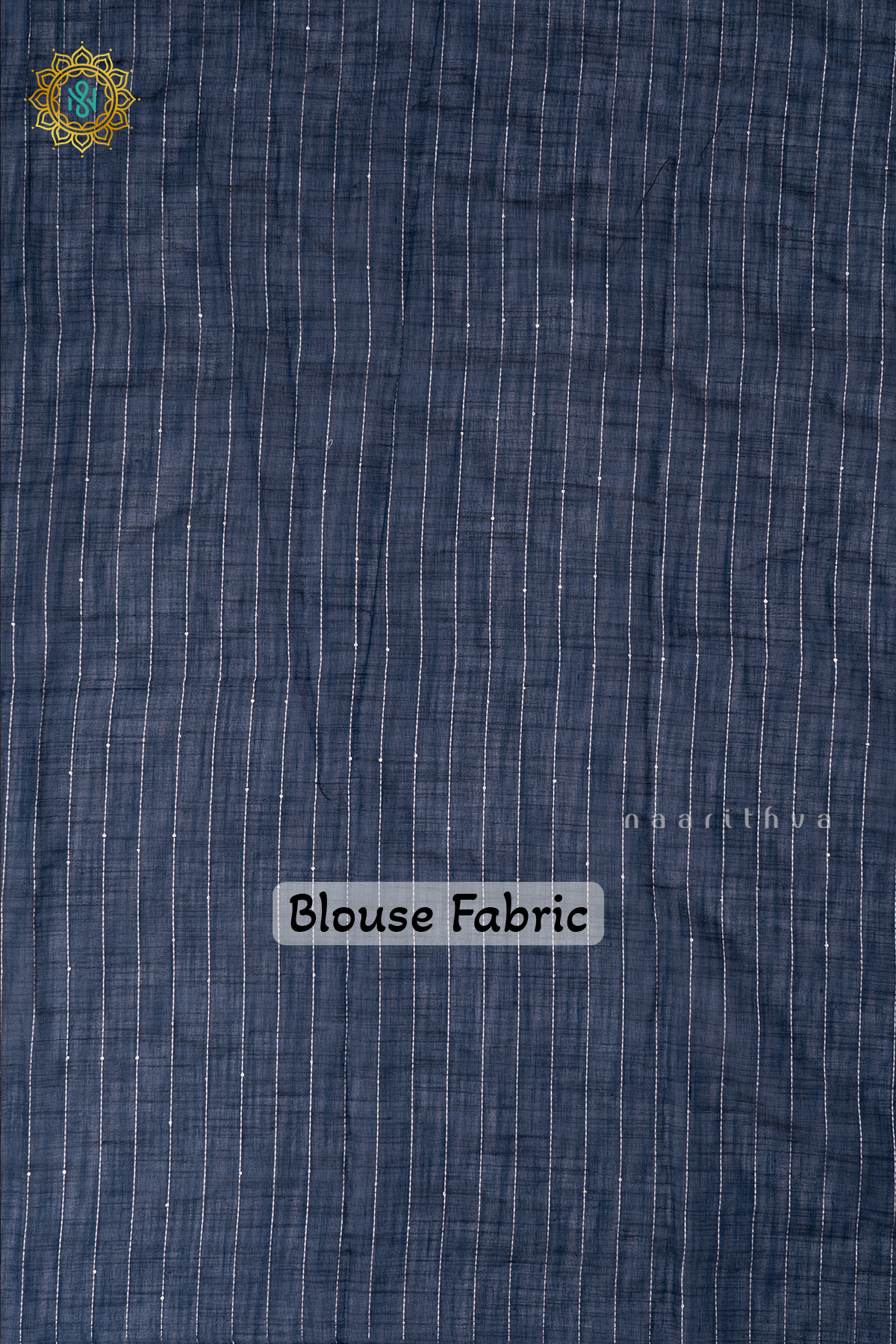 Brown With Blue Linen By Cotton Saree With Contrast Pallu & Blouse