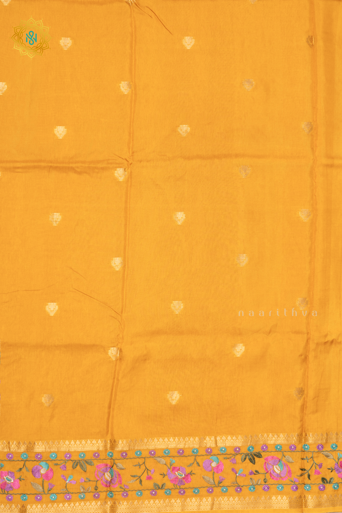 YELLOW - SEMI CREPE SILK WITH EMBROIDERY