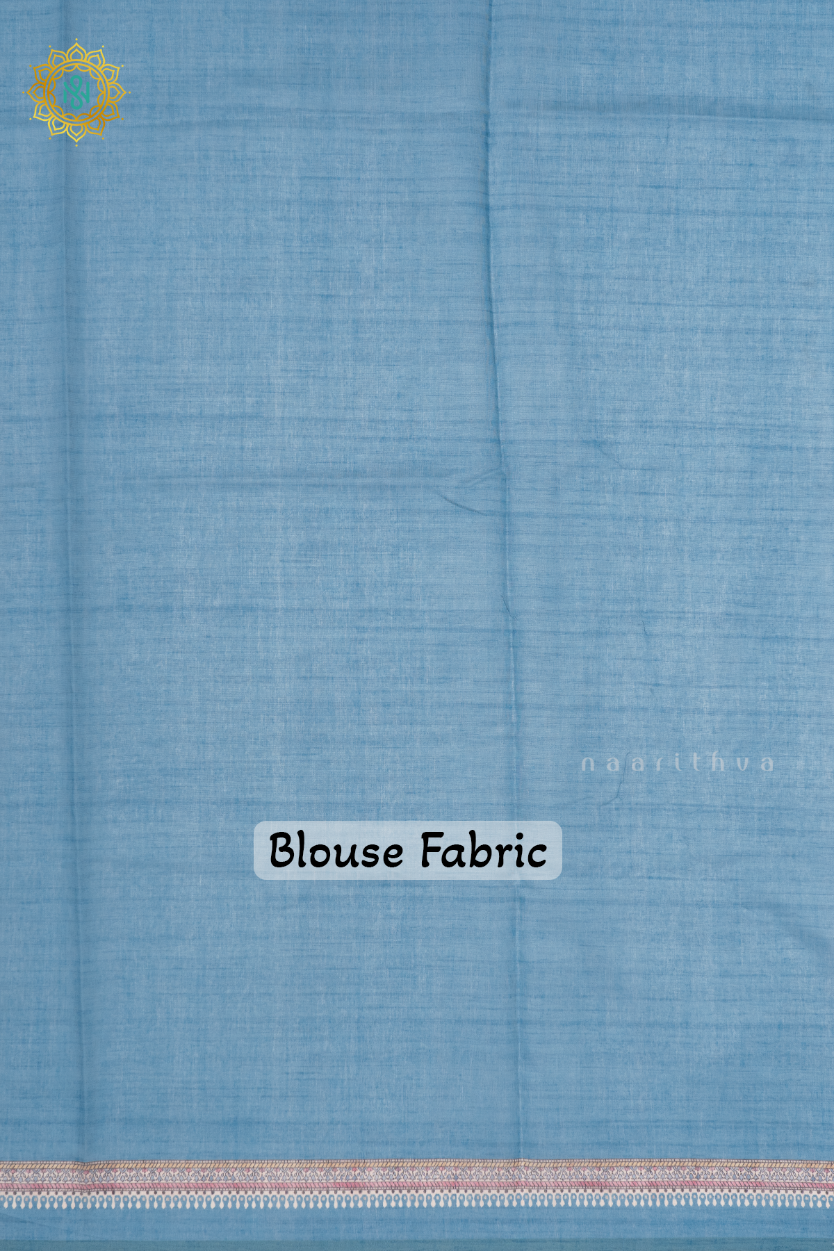 BLUE WITH OFF WHITE - CHANDERI COTTON