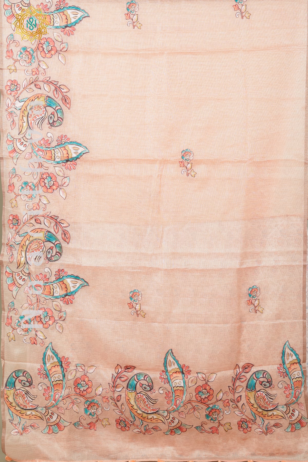 PEACH - KOTA TISSUE WITH APPLIQUE WORK