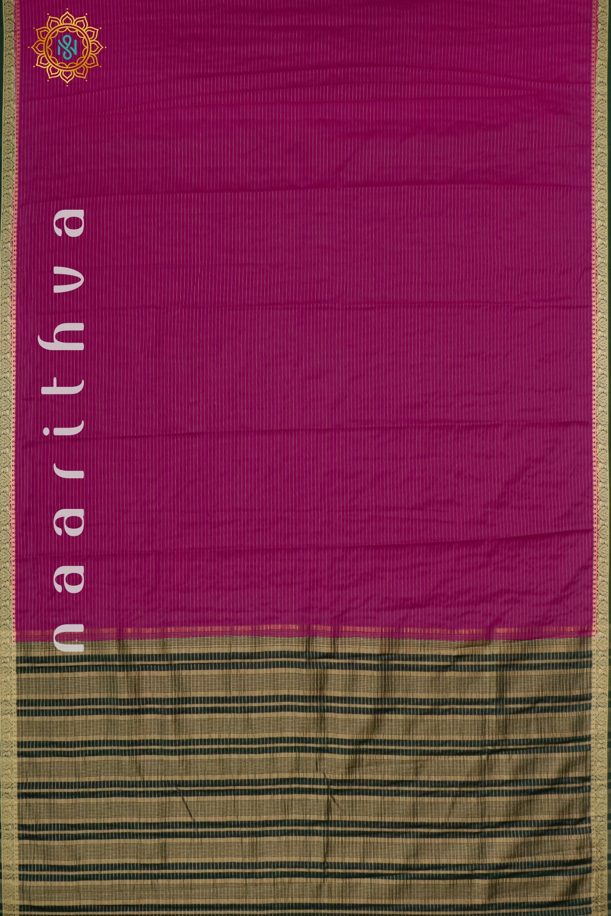 RANI PINK WITH GREEN - SEMI MYSORE CREPE SILK