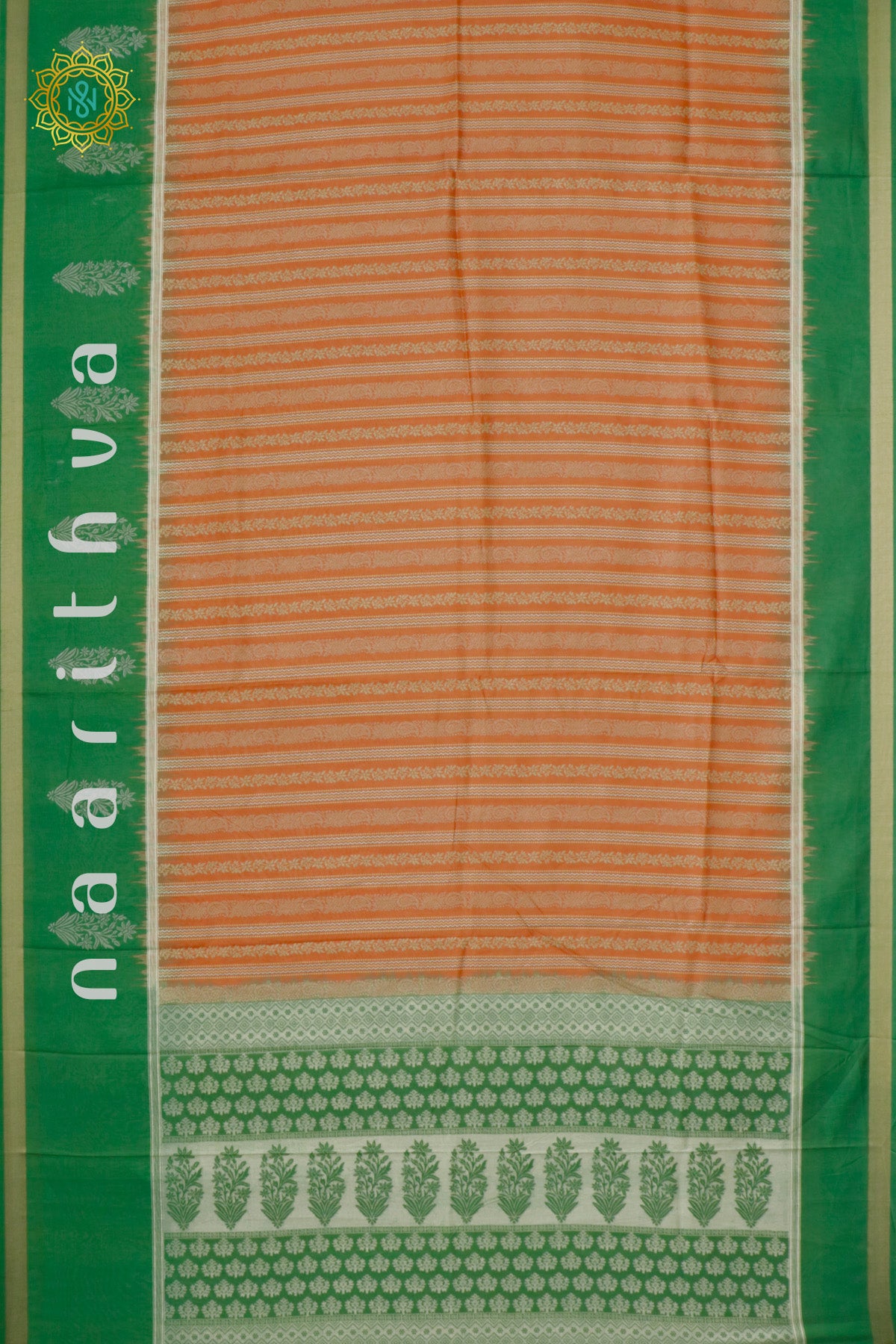 ORANGE WITH GREEN - DOLA SILK