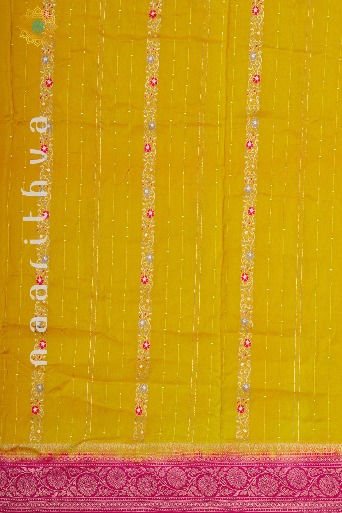 YELLOW WITH PINK - DOLA SILK