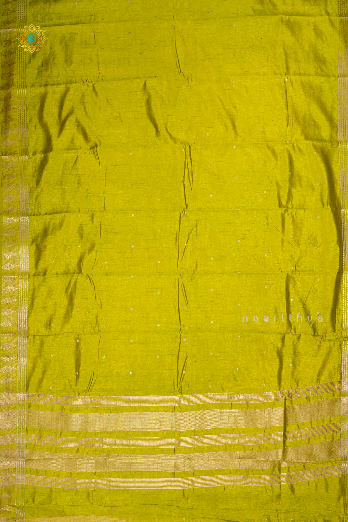 PARROT GREEN - SEMI RAW SILK