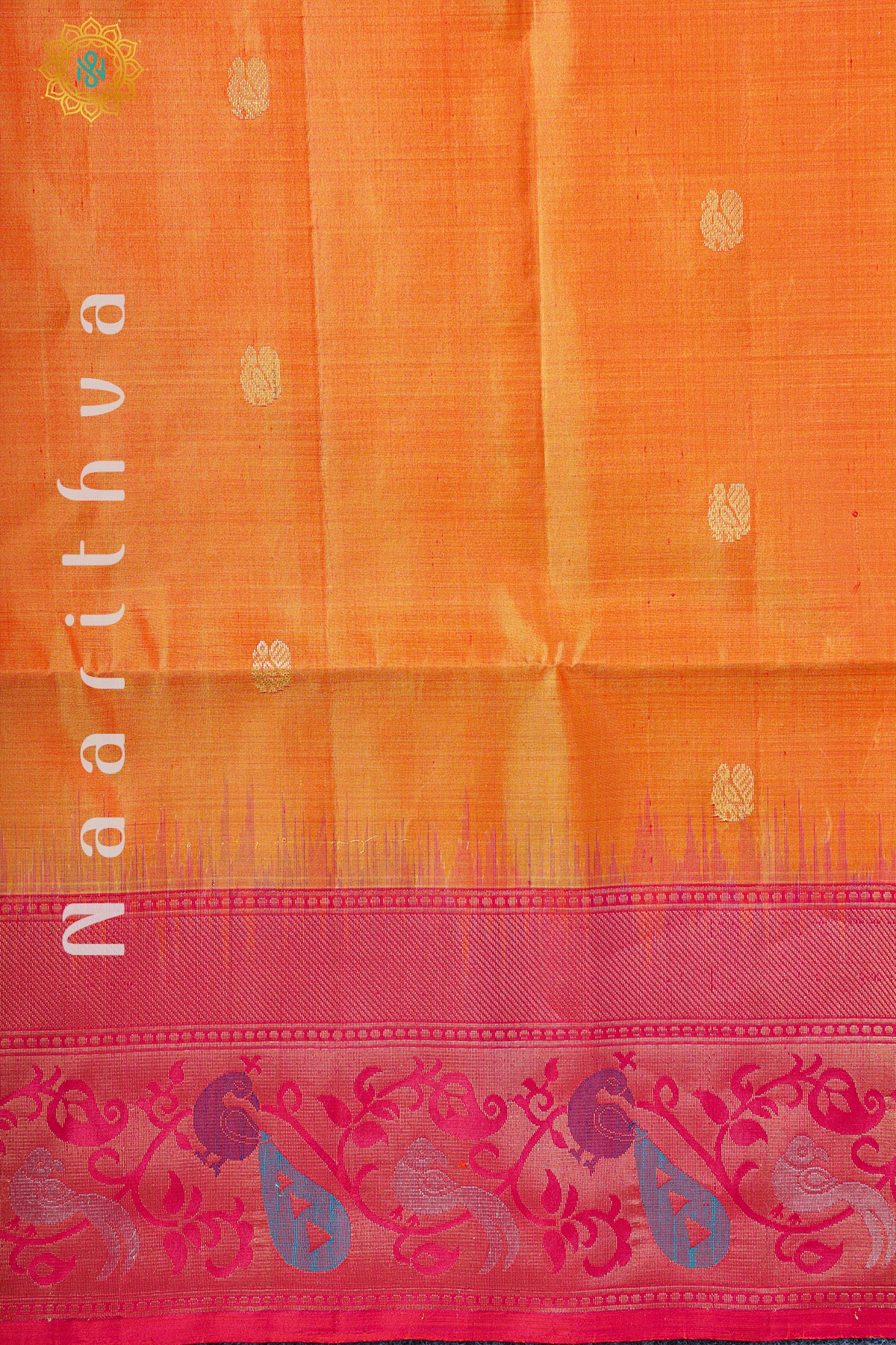 YELLOW WITH PINK - PURE KANJIVARAM SOFT SILK