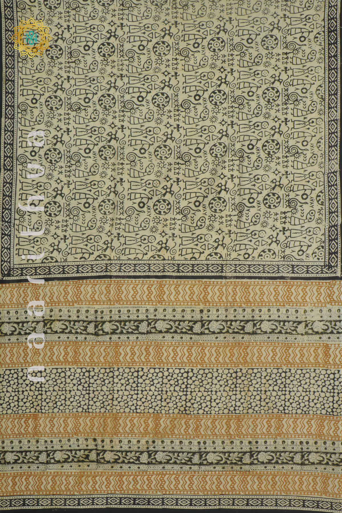 BEIGE WITH BLACK - MUL COTTON