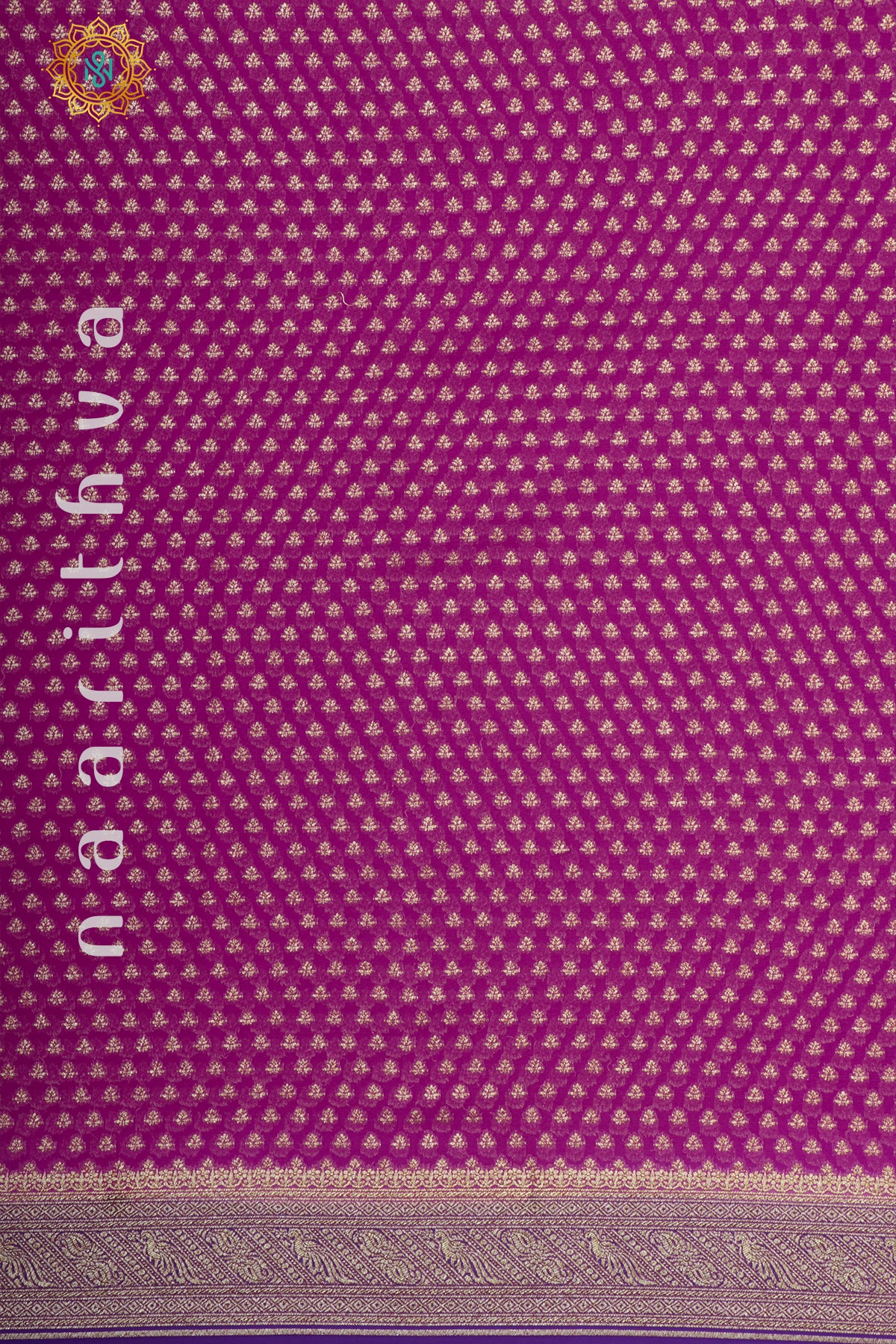 PINK WITH PURPLE - PURE BANARASI KHADDI GEORGETTE
