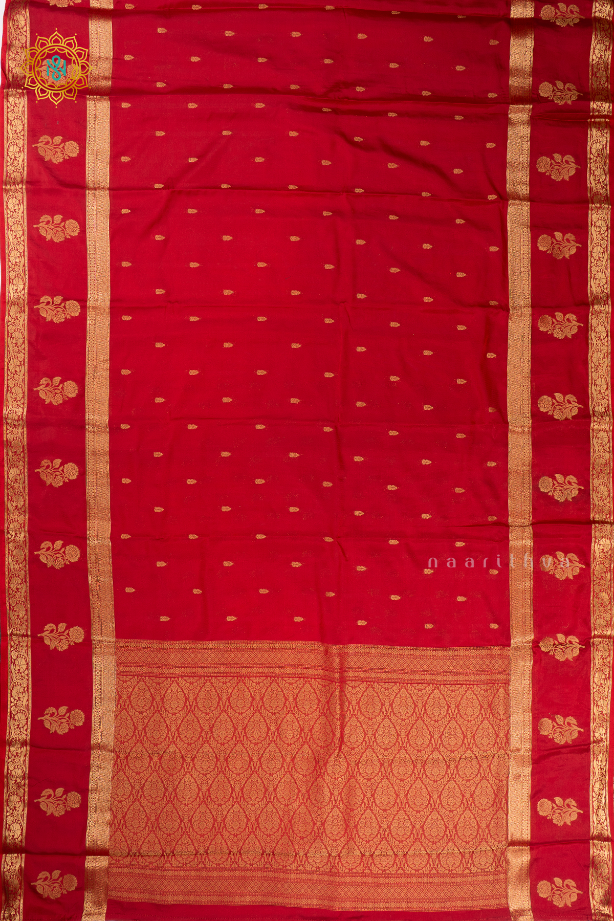 RED - SEMI MYSORE CREPE SILK