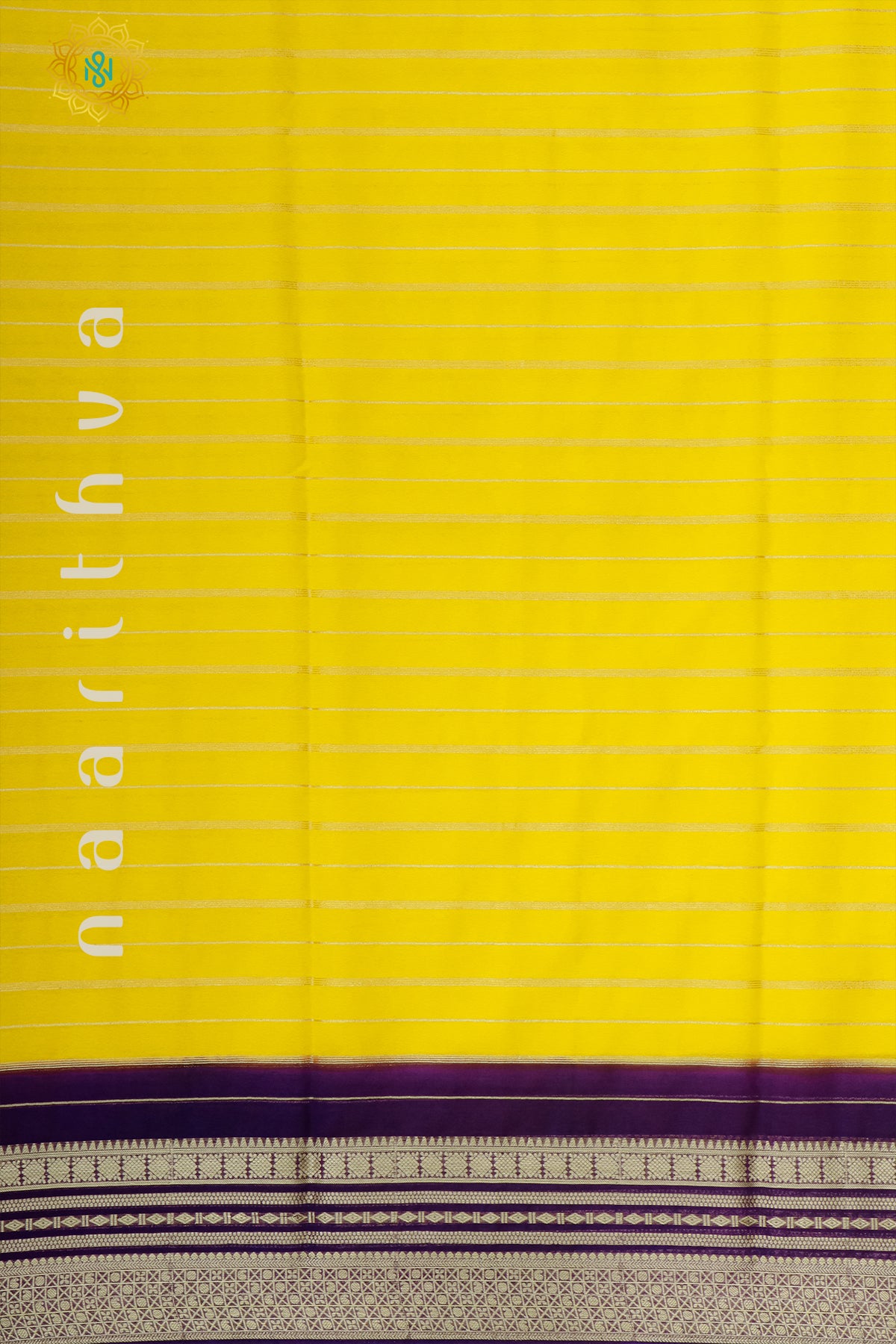 YELLOW WITH PURPLE - SEMI GEORGETTE