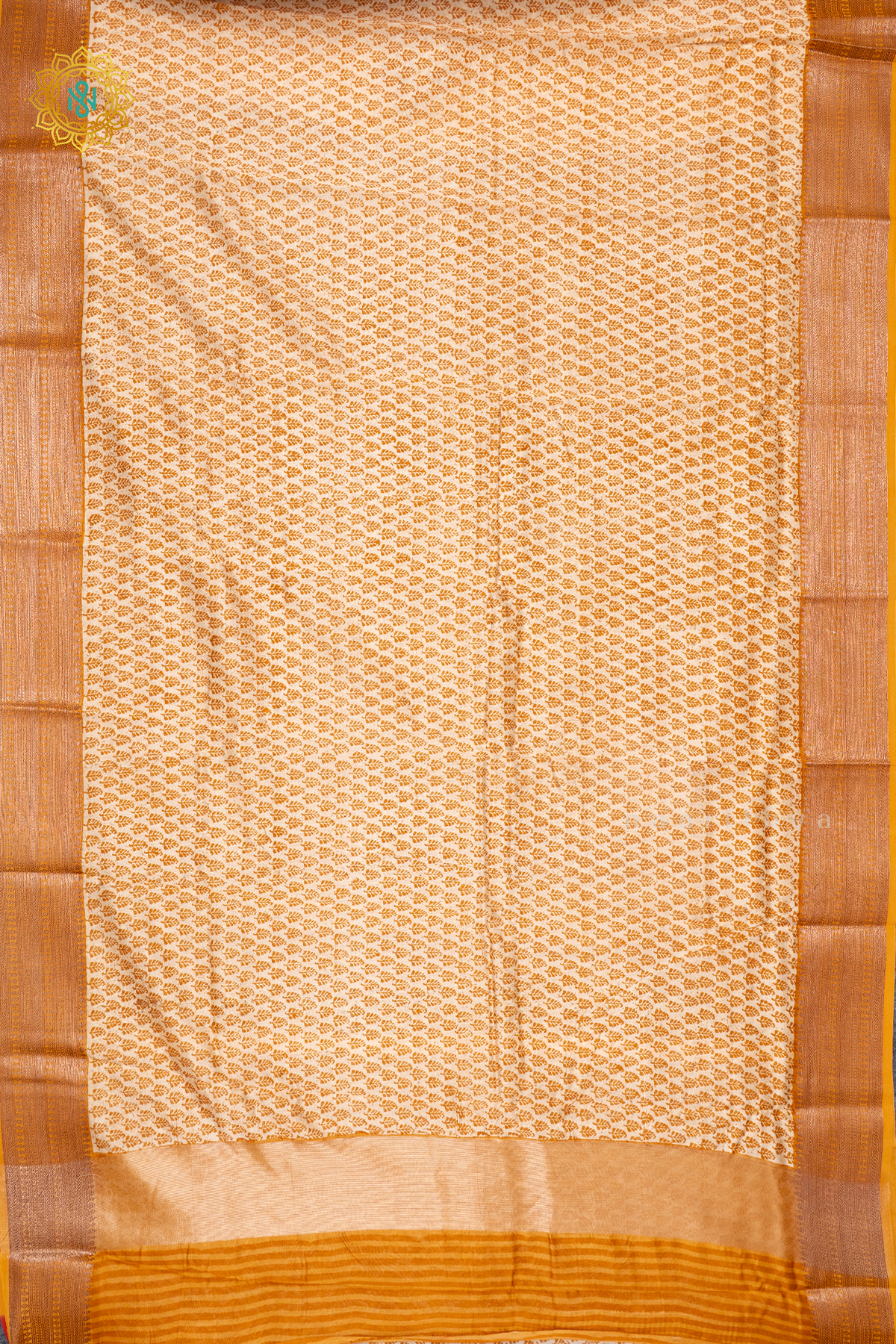 YELLOW WITH RED - CHANDERI SILK COTTON