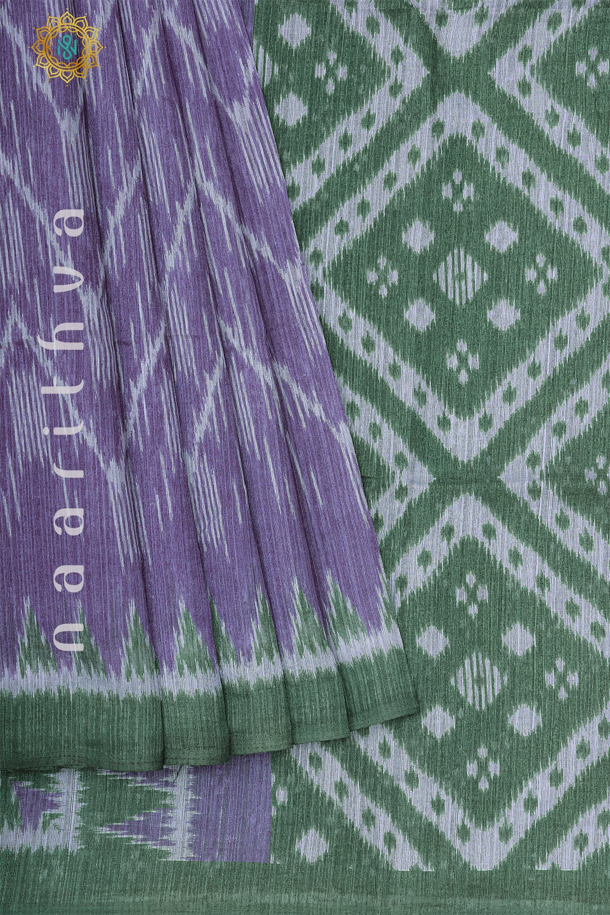 PURPLE WITH GREEN - JUTE COTTON