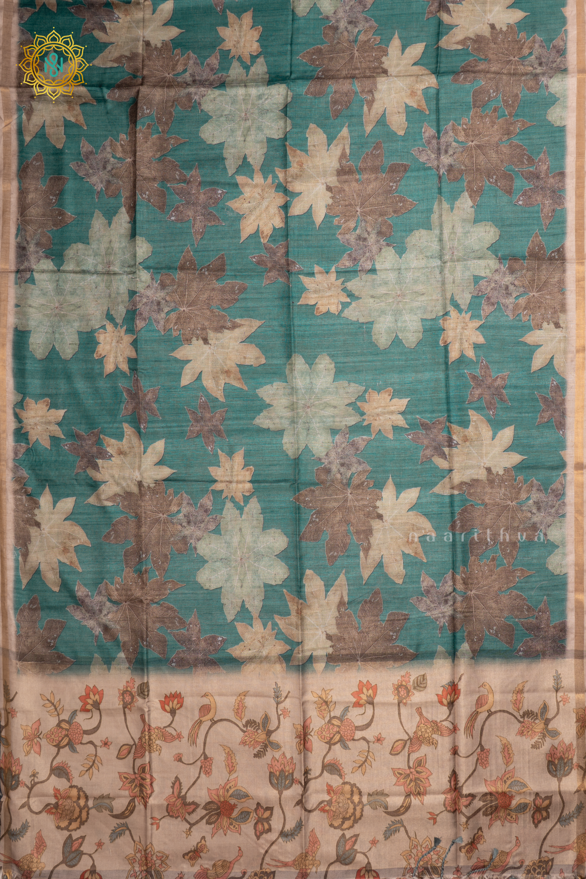 AQUA GREEN - SEMI KOTHA CREPE