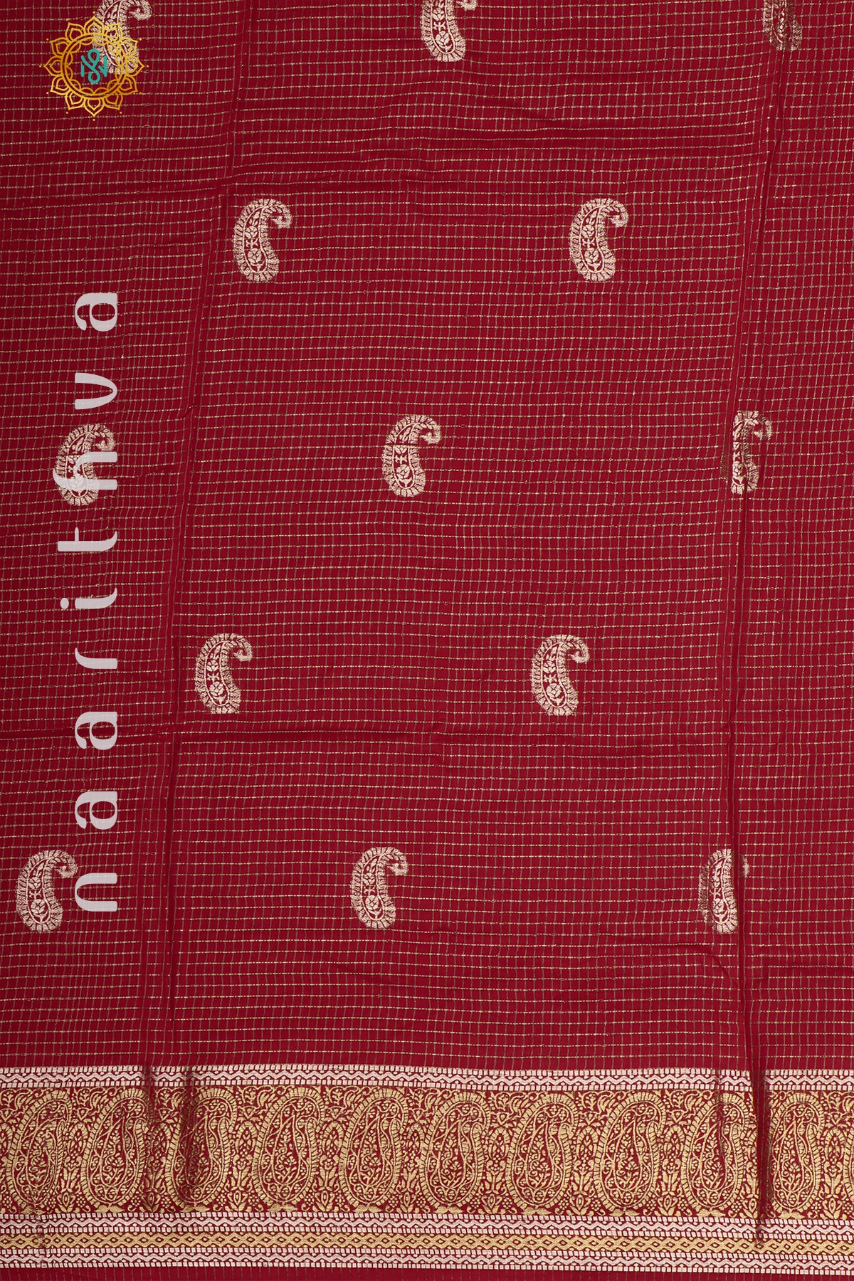 RED WITH GREEN - DOLA SILK