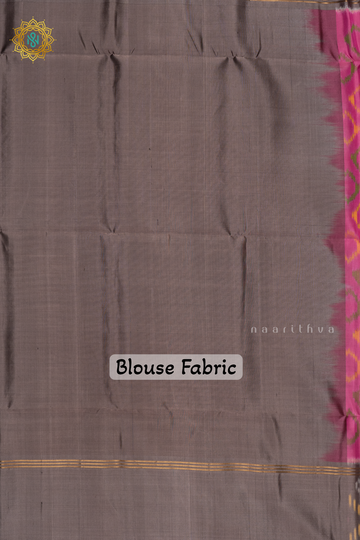 PINK EITH GREYISH BROWN - PURE KANJIVARAM IKAT SOFT SILK