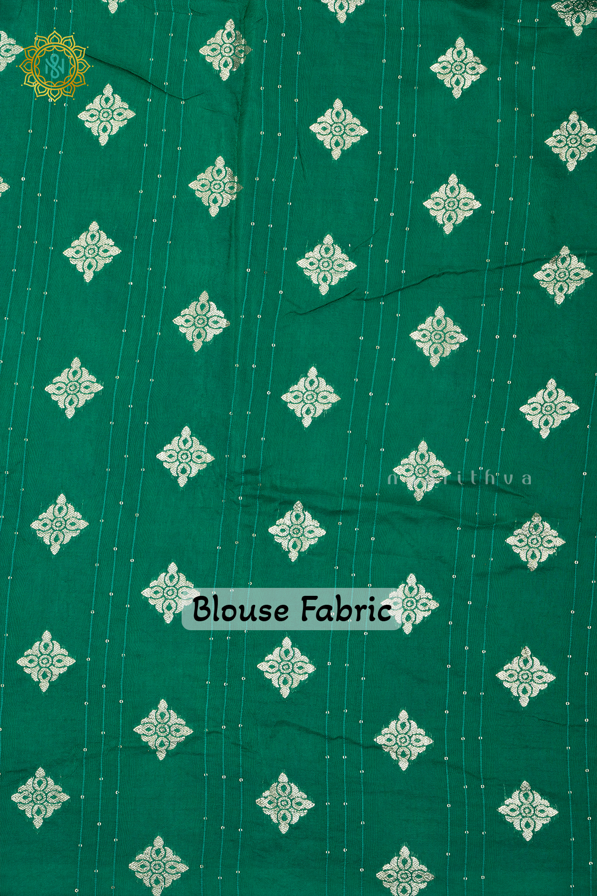 NAVY BLUE WITH GREEN - DOLA SILK