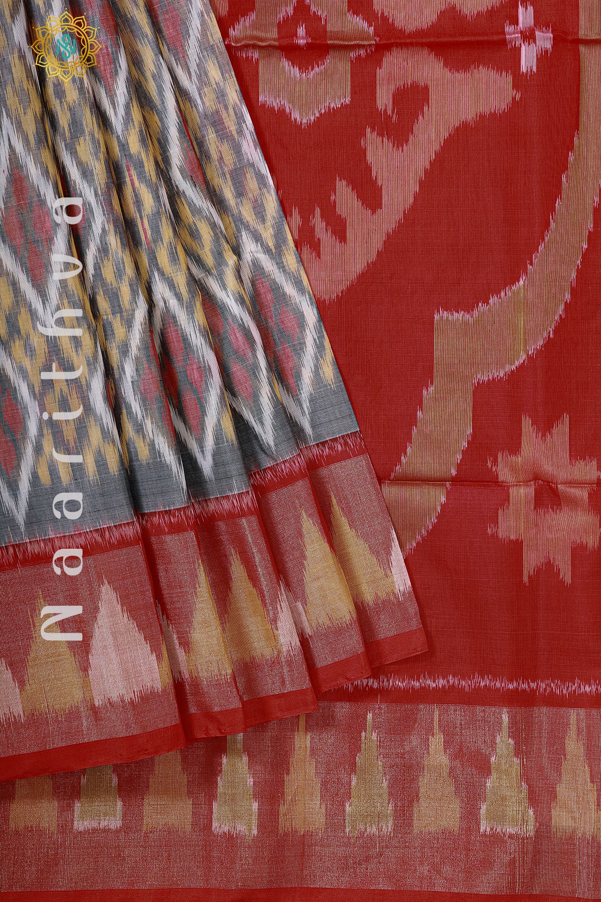GREY WITH RED - IKAT SICO