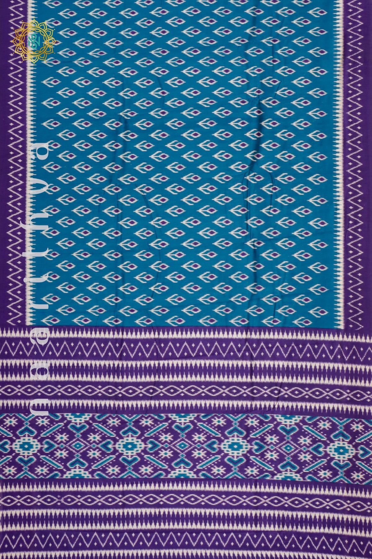 SKY BLUE WITH PURPLE - DOLA SILK