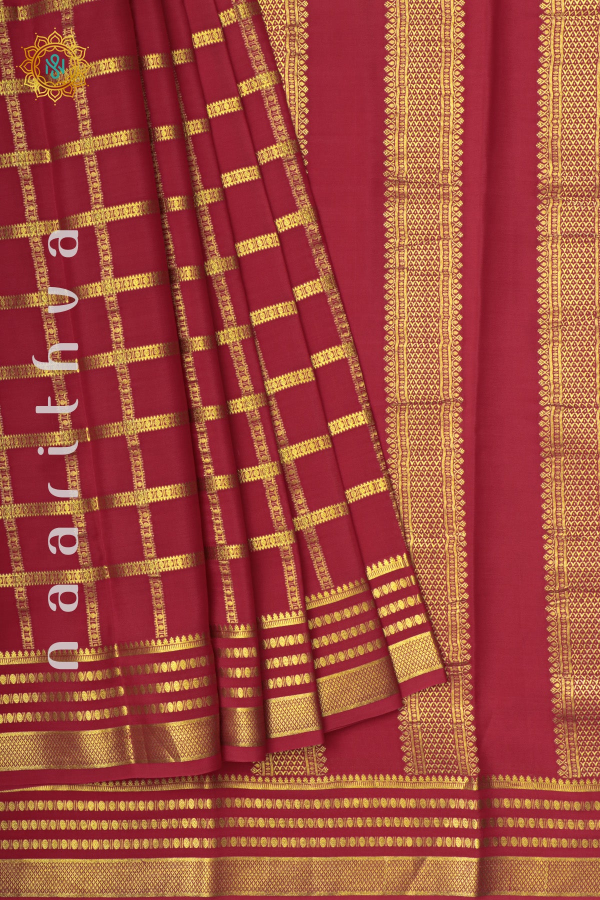 RED - PURE MYSORE CREPE SILK