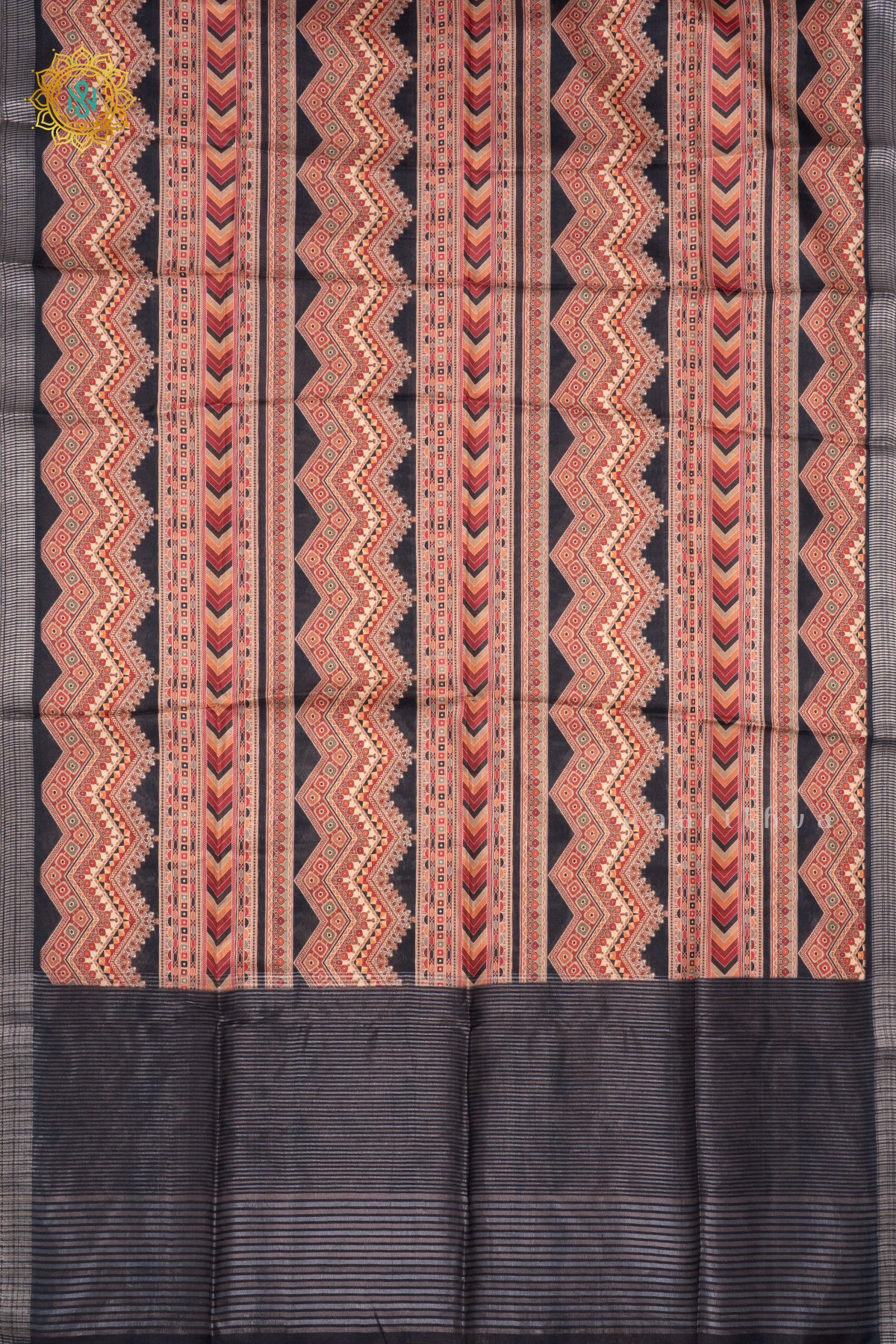 BLACK - SEMI TUSSAR SILK