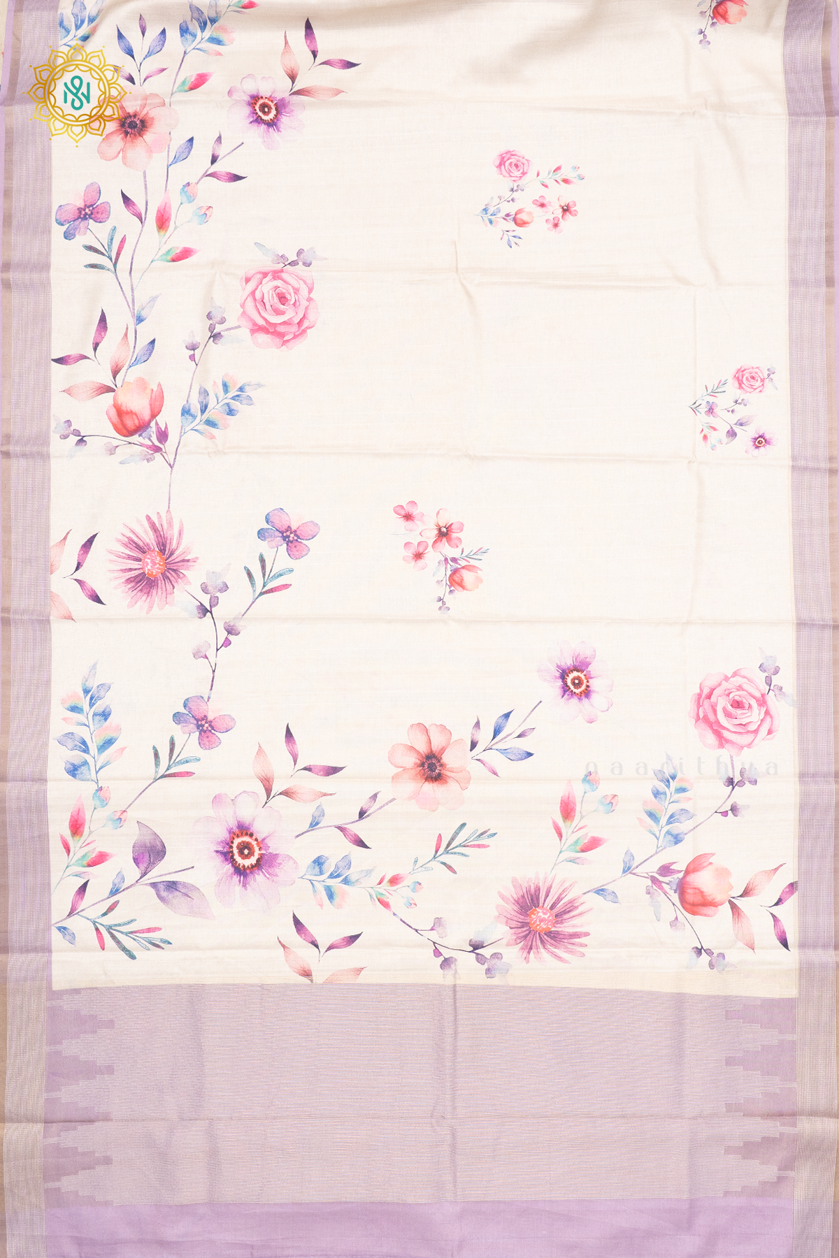 OFF WHITE WITH LAVENDER - KOTHA TUSSAR