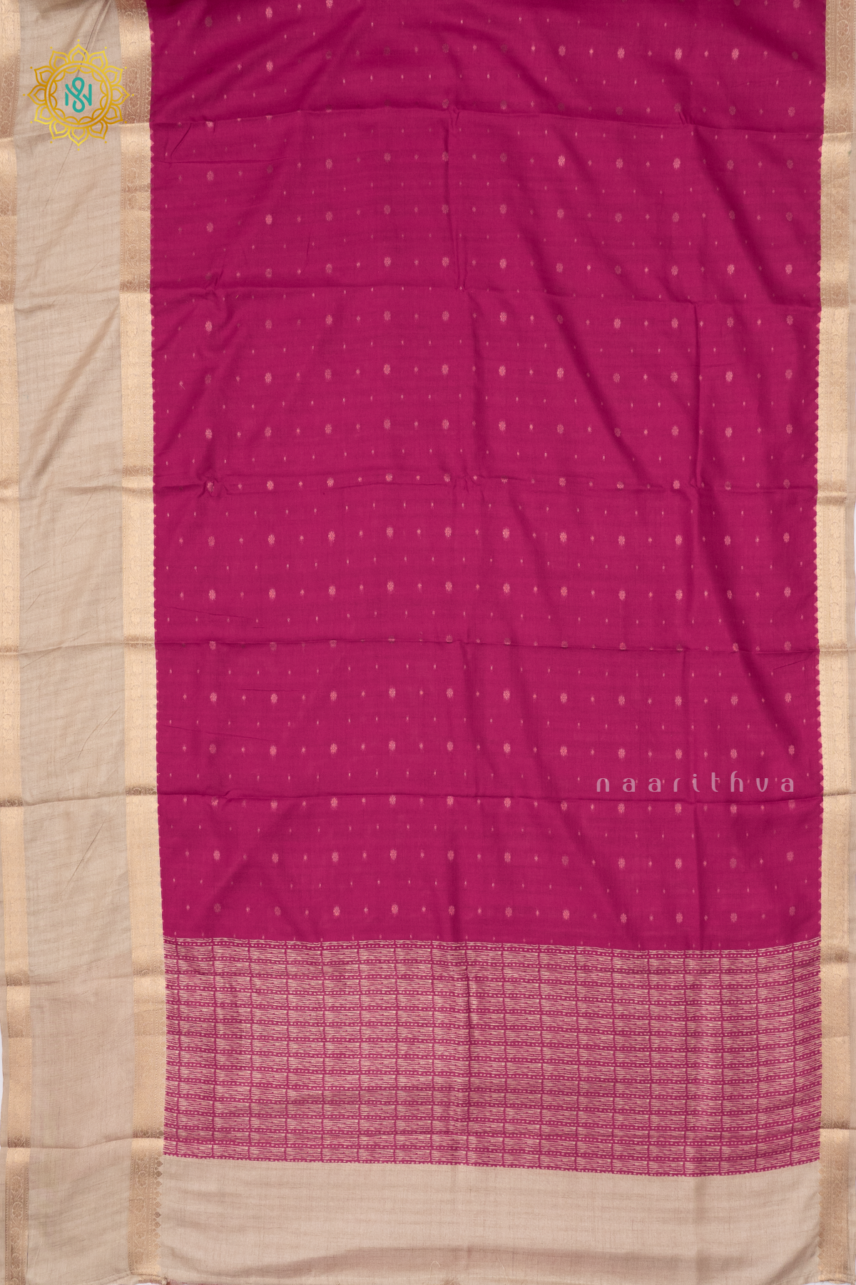 PINK WITH BEIGE - SEMI TUSSAR SILK