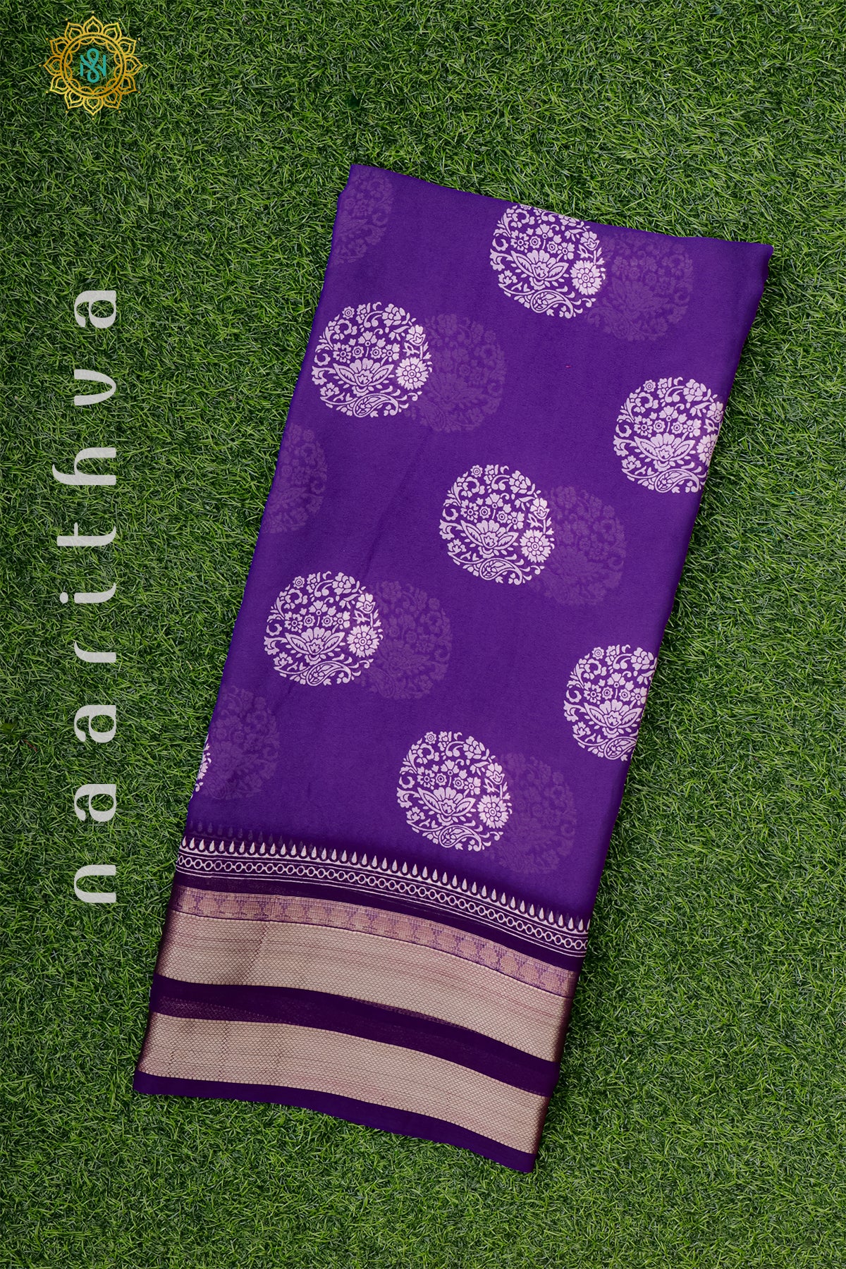 LAVENDER WITH PURPLE - SEMI GEORGETTE