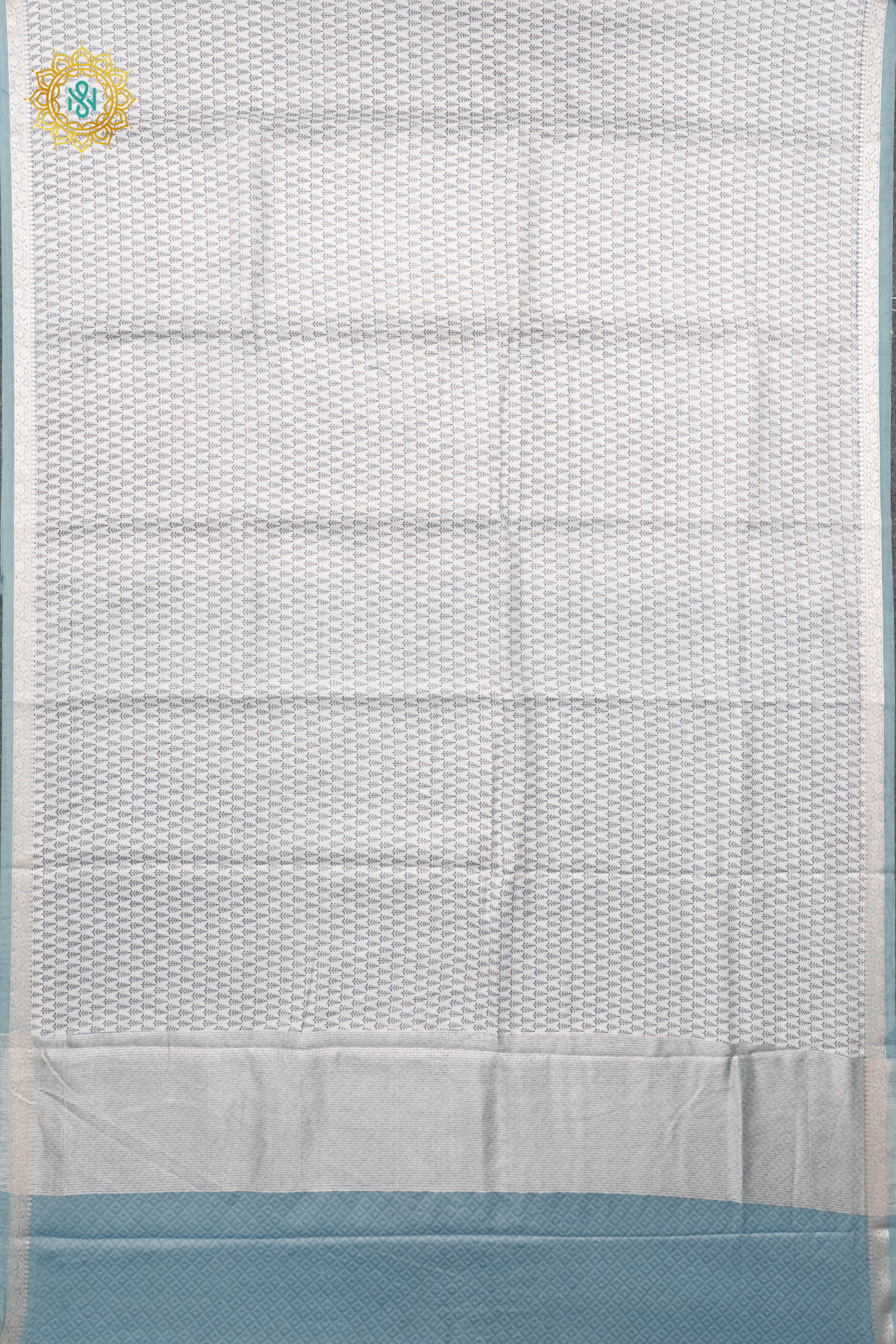 WHITE WITH AQUA BLUE - BUTTER CREPE