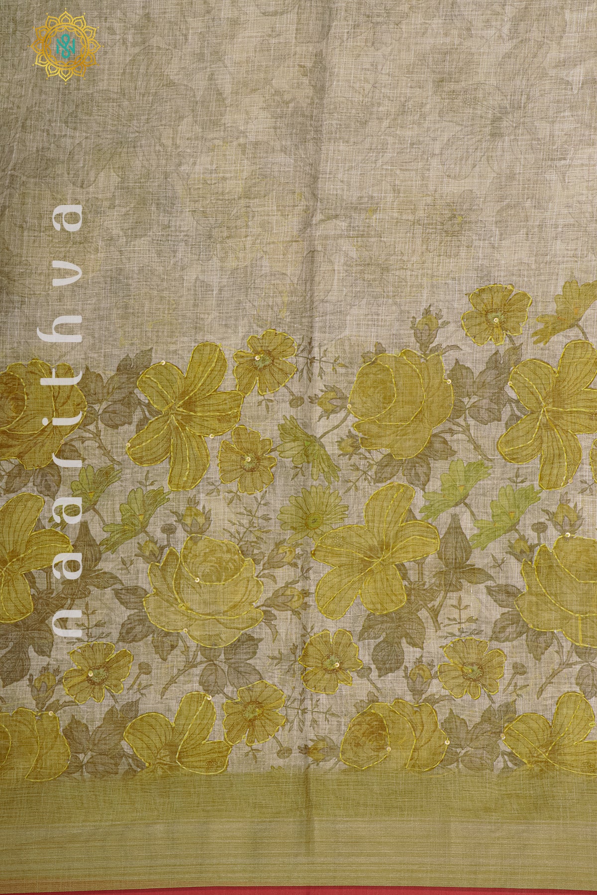 BIEGE WITH YELLOW - LINEN TISSUE