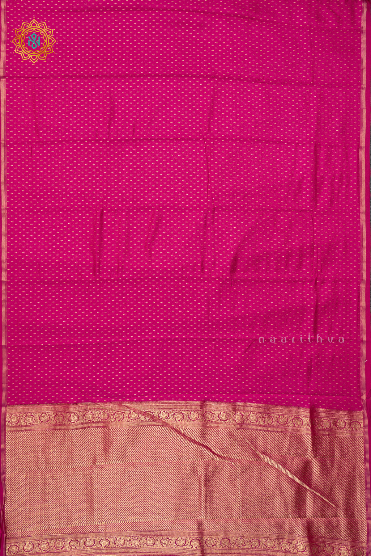 PINK WITH ROYAL BLUE - SEMI SILK
