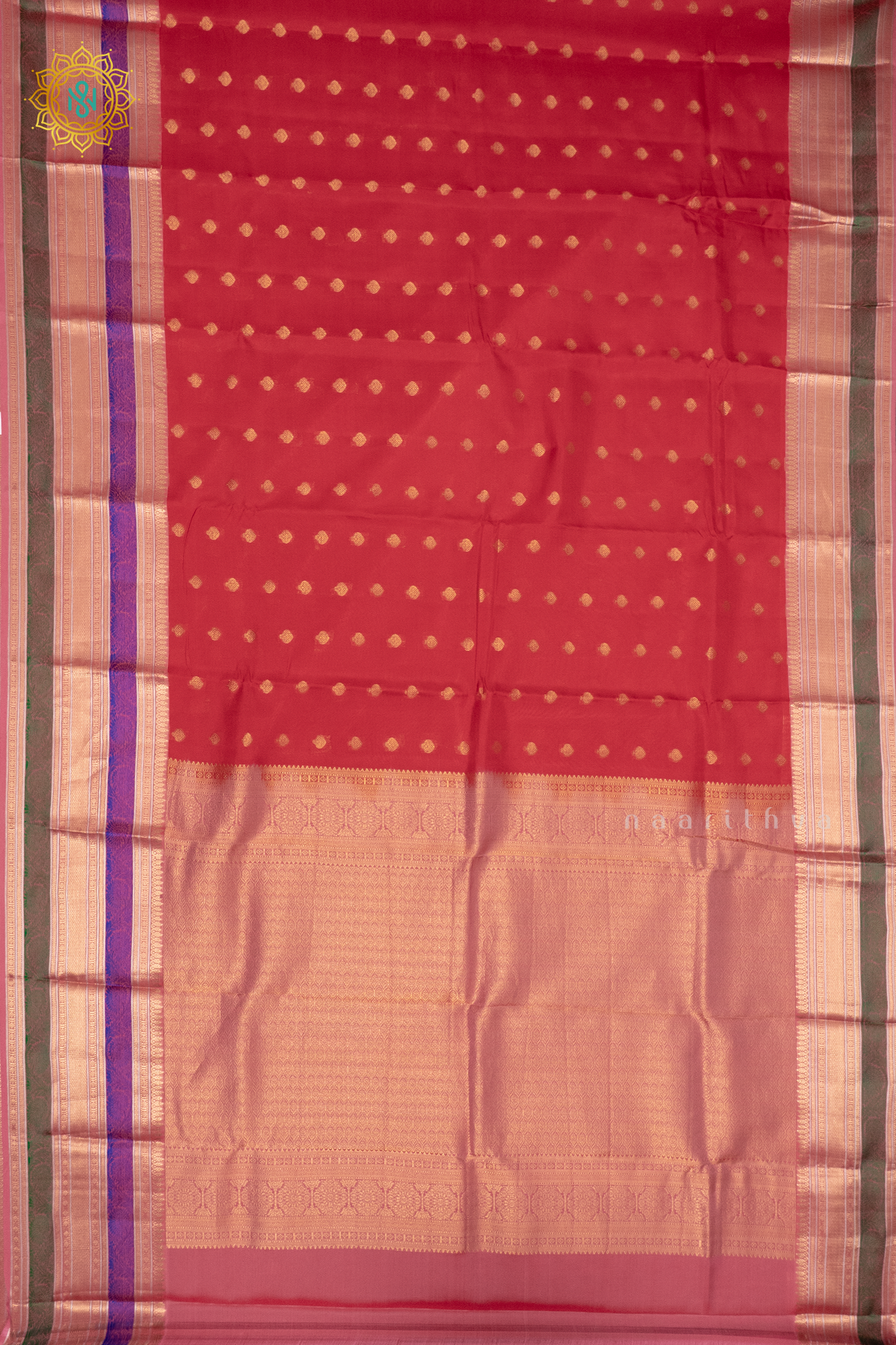 RED WITH PINK - KANJIVARAM PURE MIX