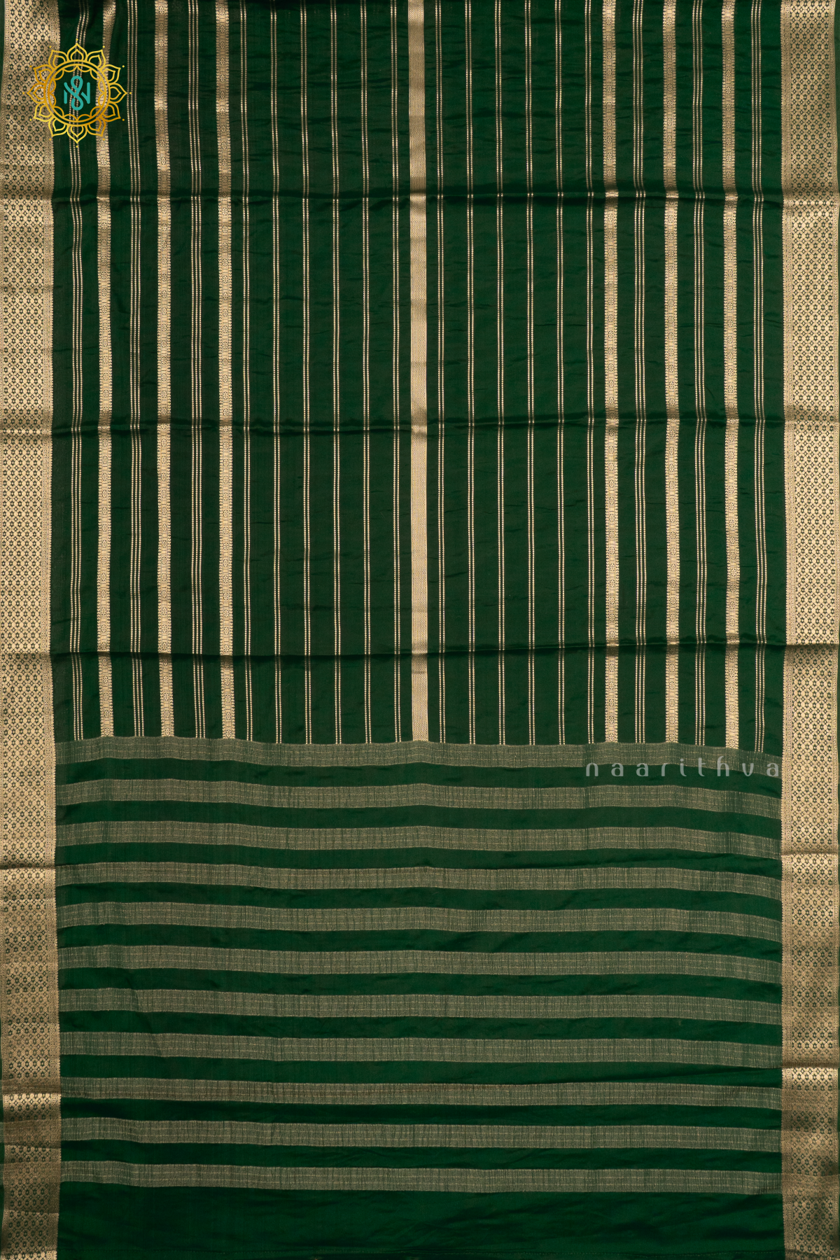 BOTTLE GREEN - SEMI MYSORE CREPE SILK