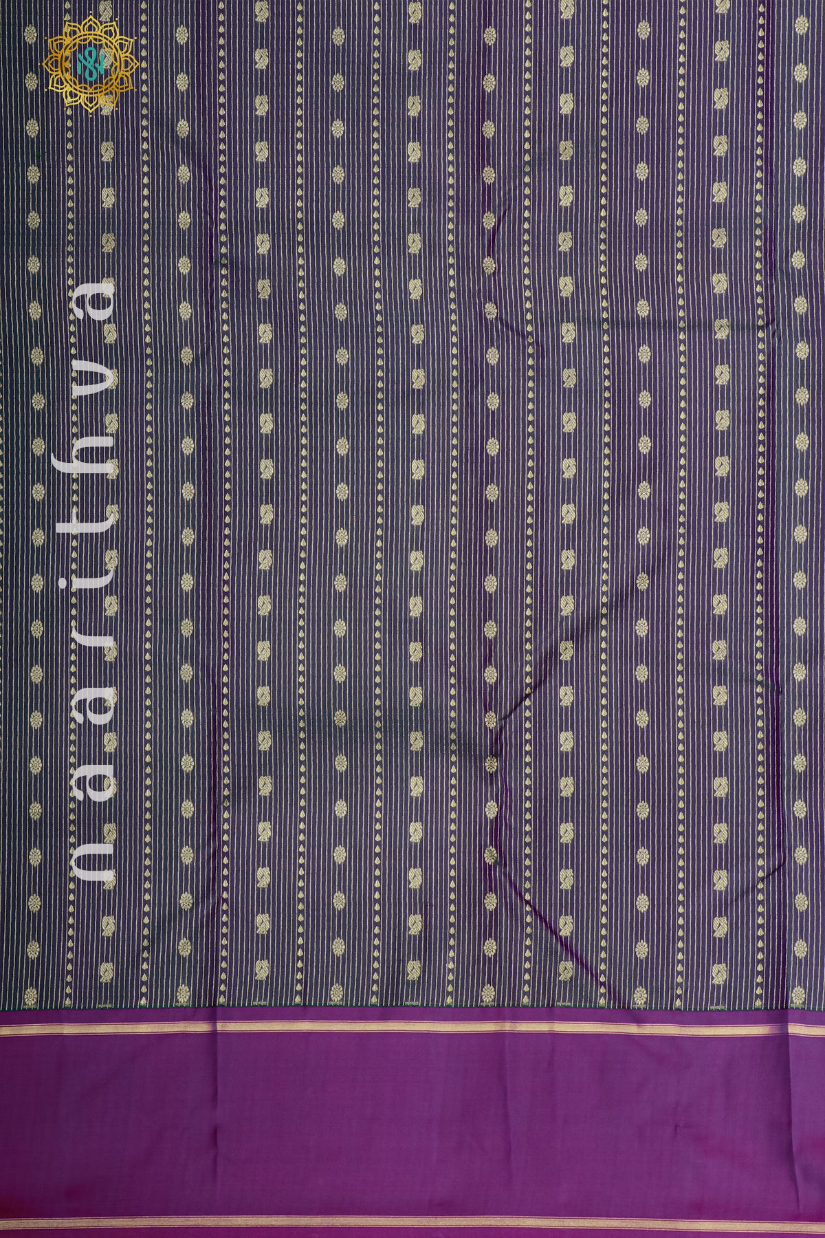 DUAL SHADE OF GREY WITH PURPLE - PURE KANJIVARAM SILK