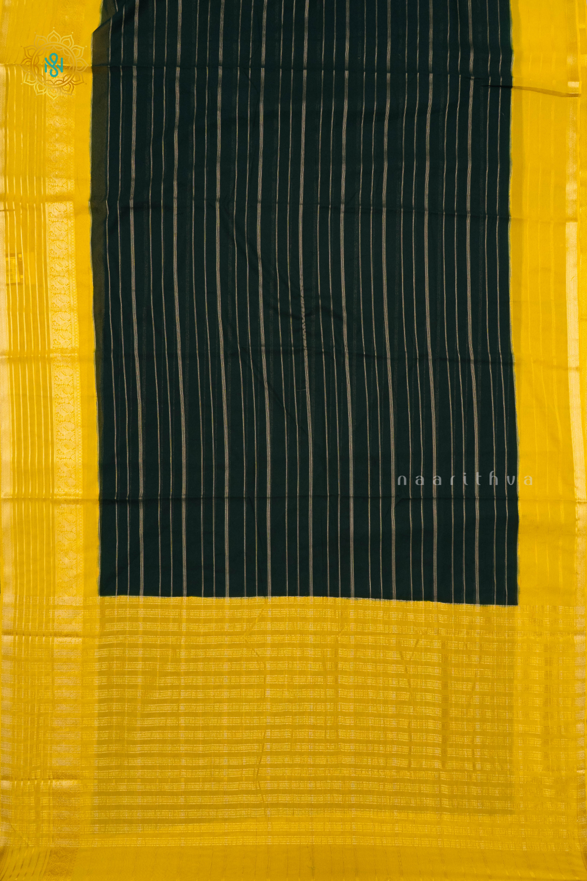BOTTEL GREEN WITH YELLOW - SEMI GEORGETTE
