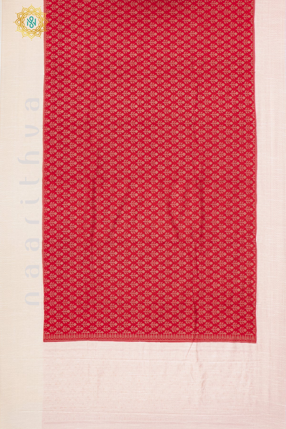 RED WITH OFF WHITE - JUTE COTTON