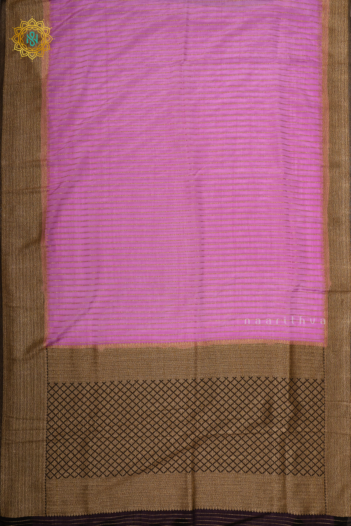 LAVENDER WITH BLACK - SEMI CREPE GEORGETTE