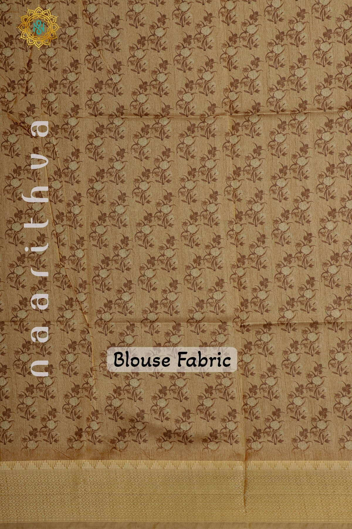 BEIGE WITH MUSTARD - SEMI TUSSAR SILK