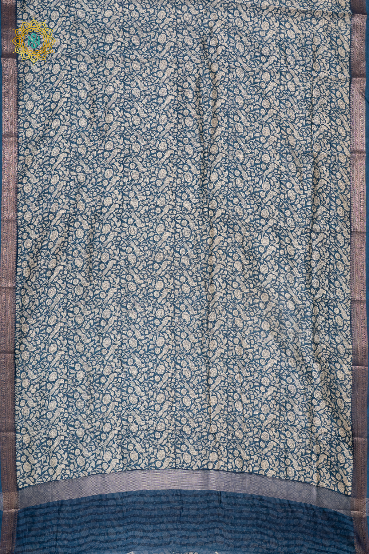 INDIGO WITH RED - CHANDERI SILK COTTON