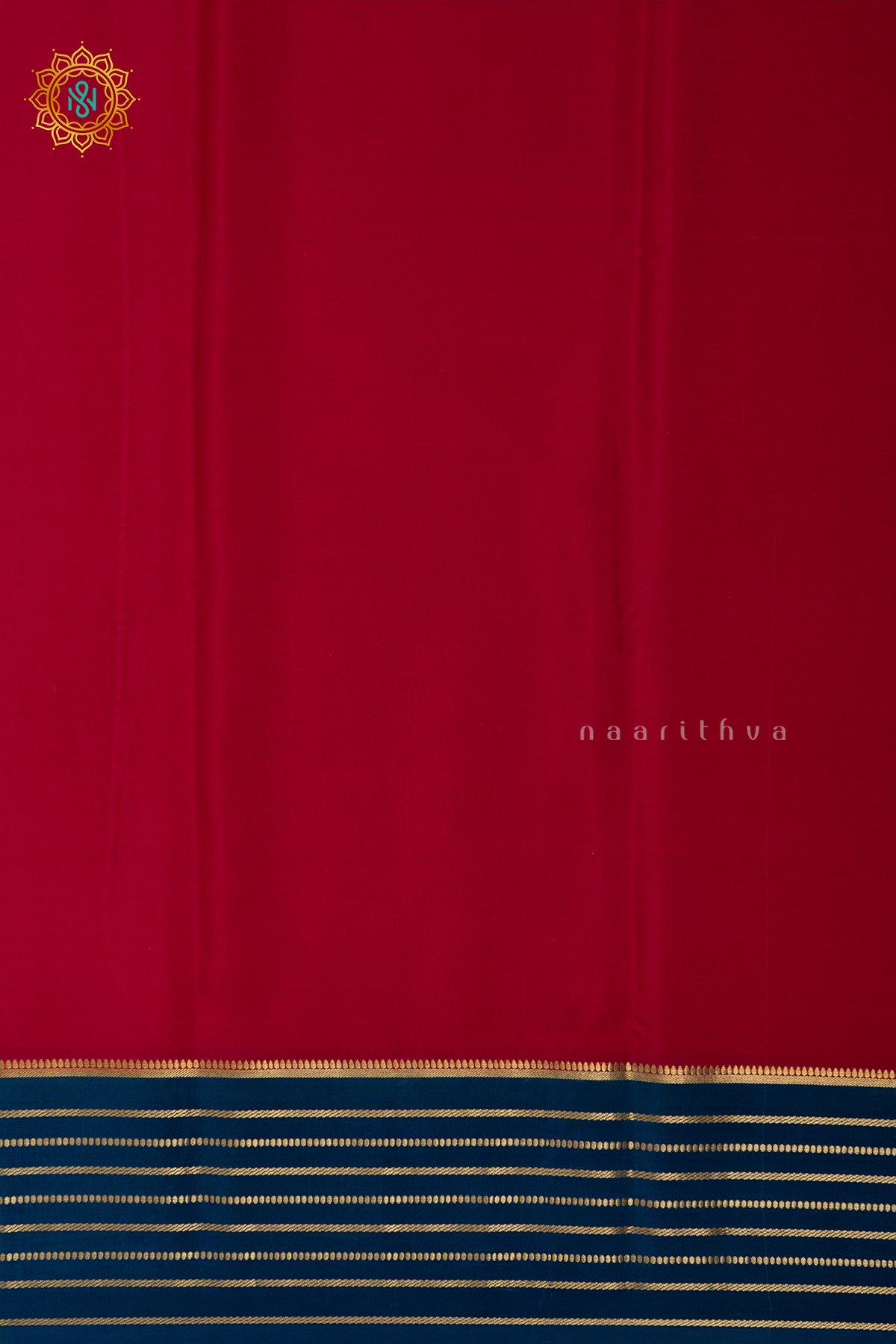 PINK WITH PEACOCK BLUE - PURE MYSORE CREPE SILK