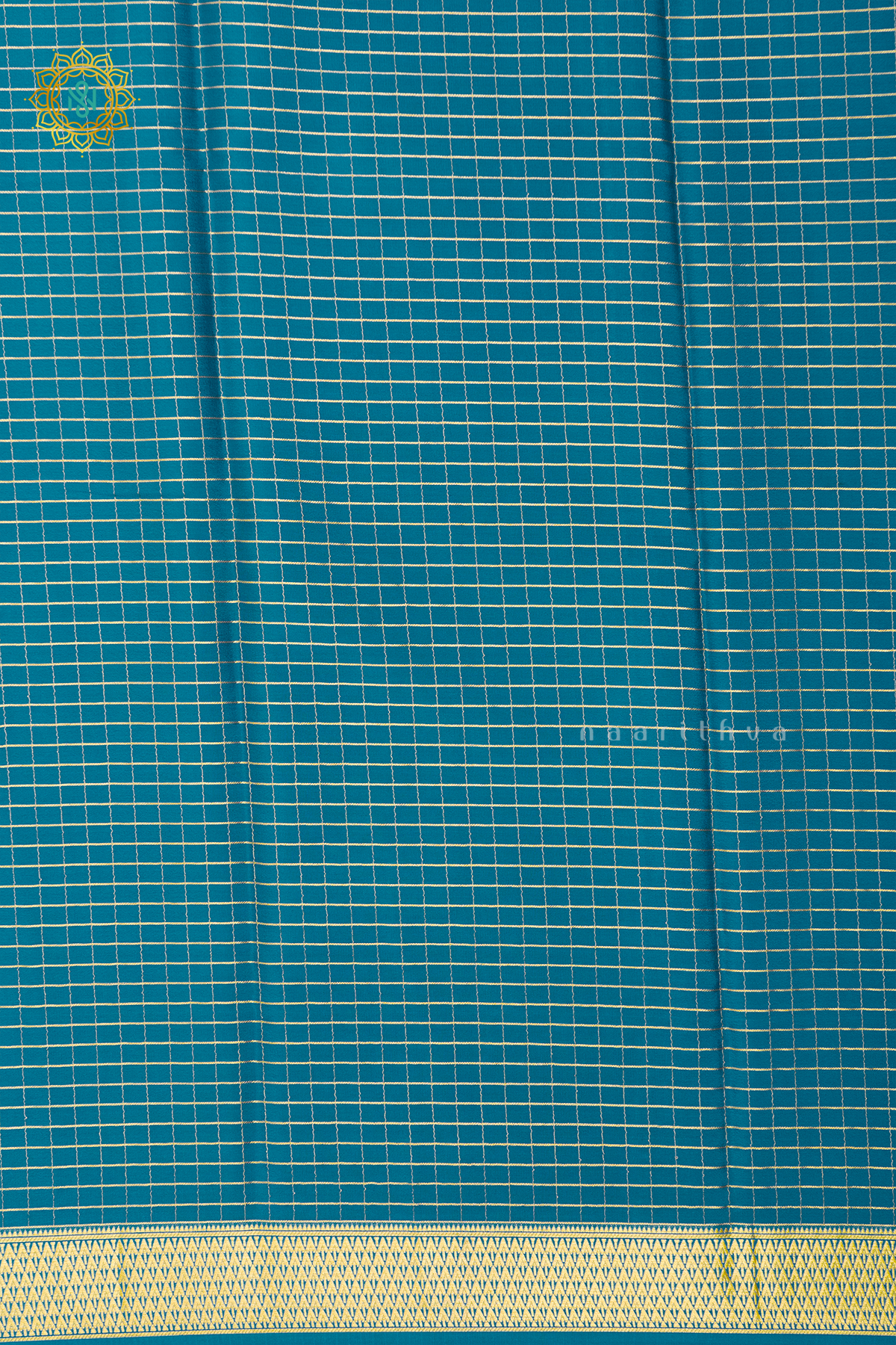 TEAL BLUE - PURE MYSORE CREPE SILK