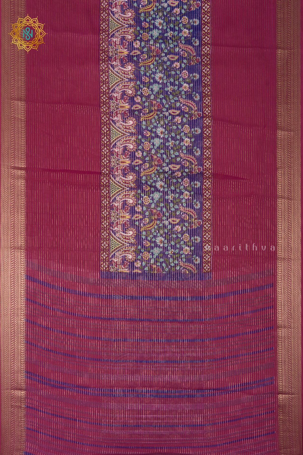 PINK WITH PURPLE - SEMI GEORGETTE
