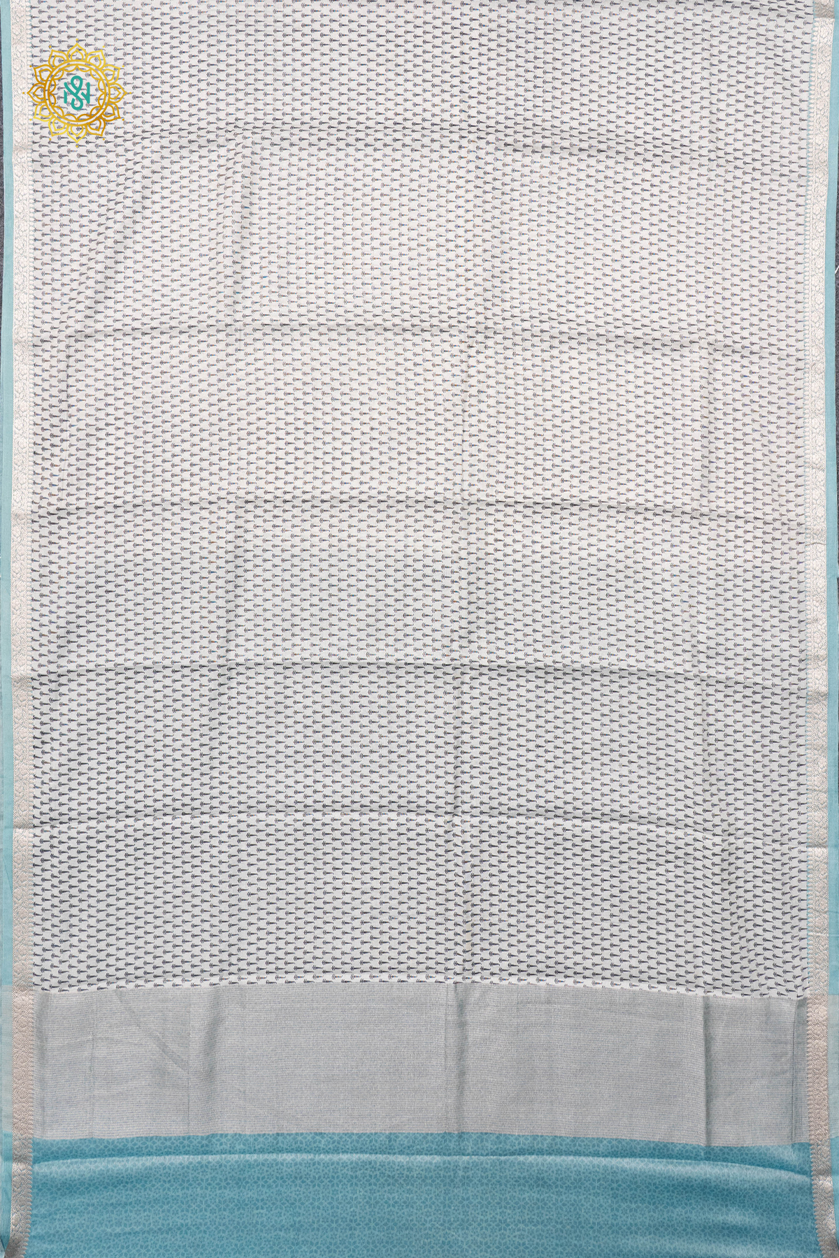 WHITE WITH AQUA BLUE - BUTTER CREPE