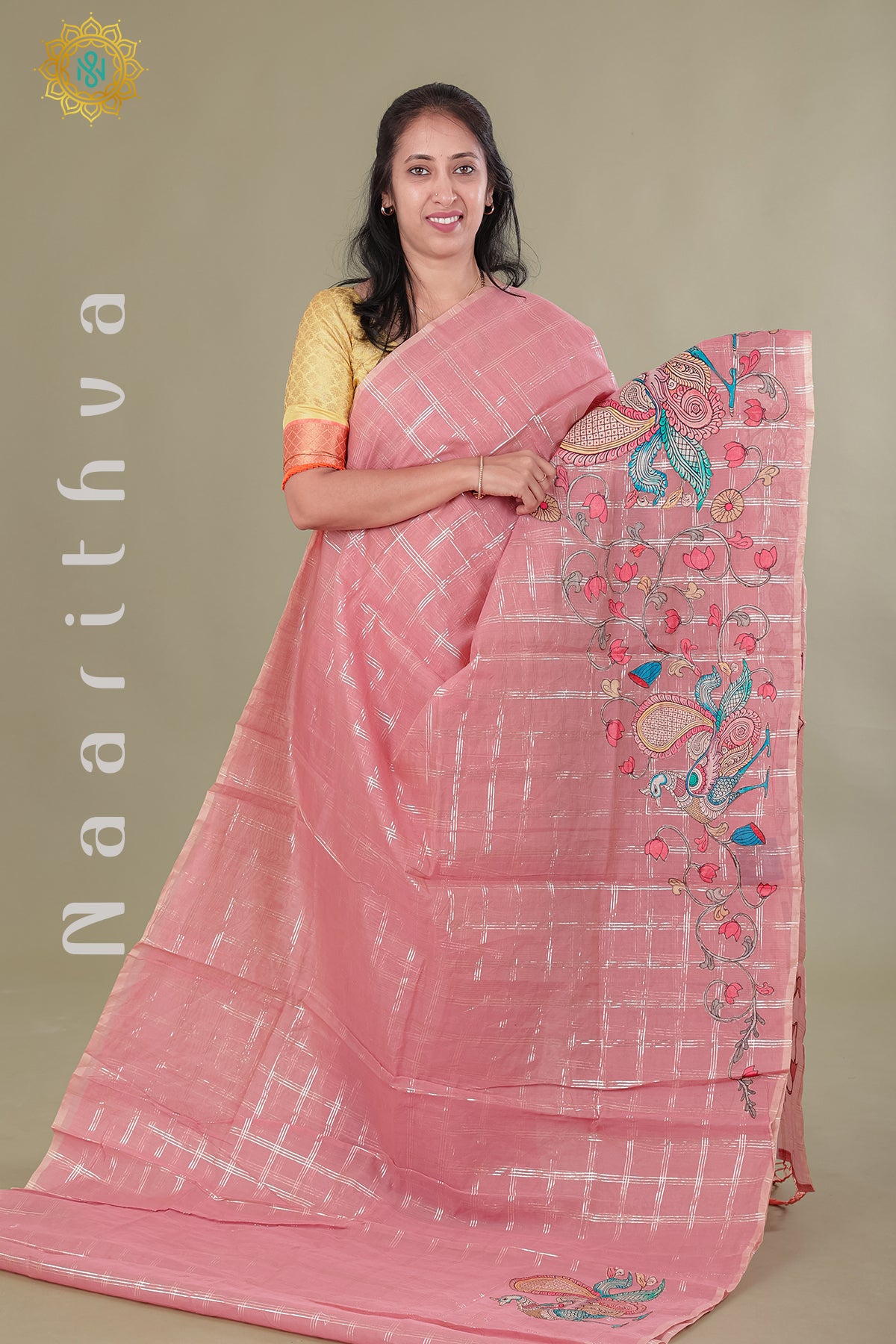 PINK - CHANDERI COTTON WITH APPLIQUE WORK