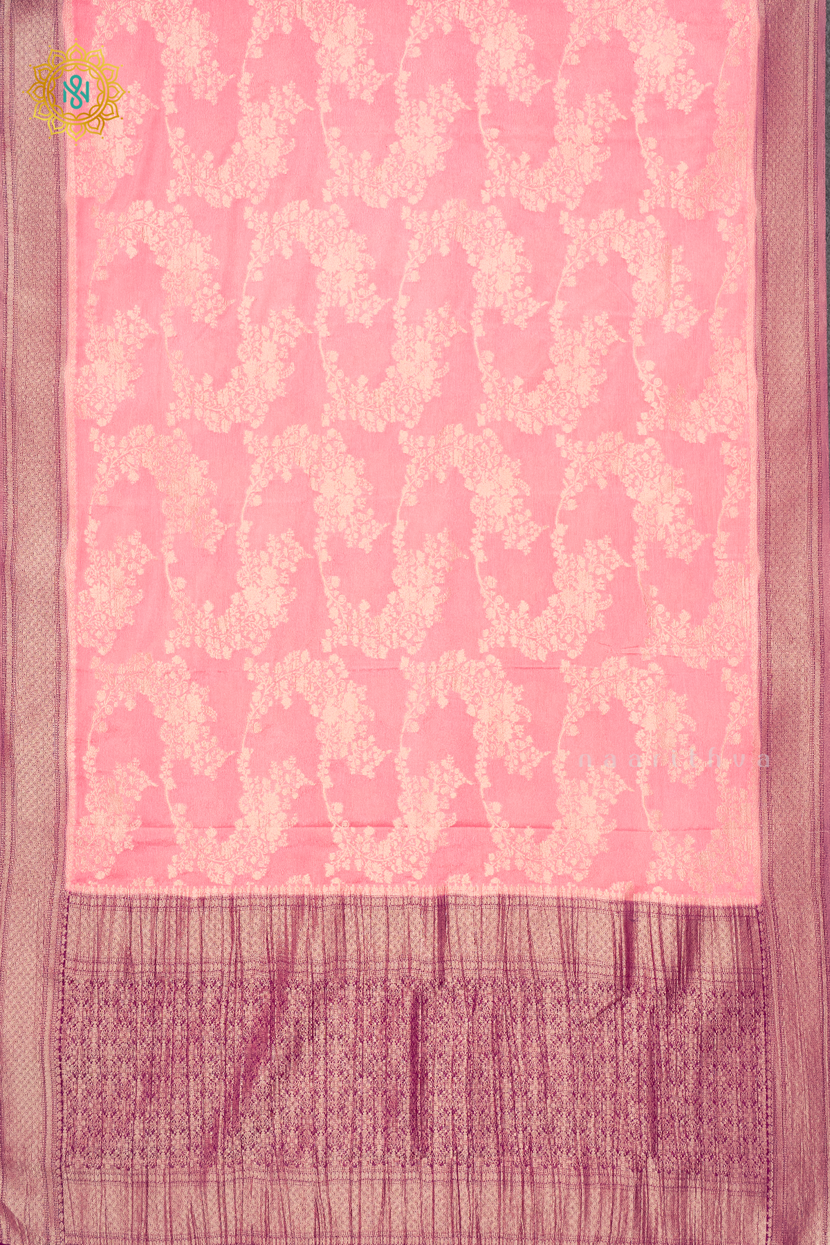 PEACH WITH WINE - SEMI CREPE GEORGETTE