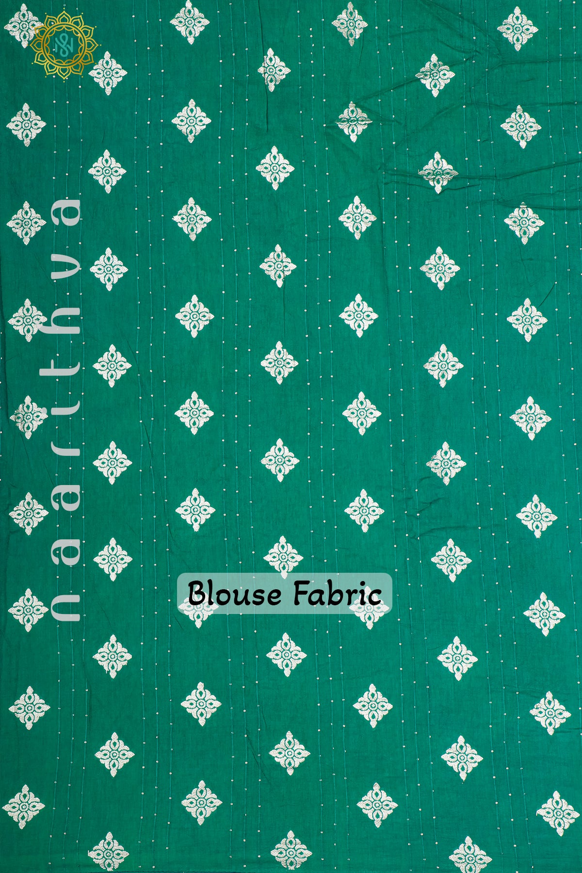 NAVY BLUE WITH AQUA GREEN - DOLA SILK